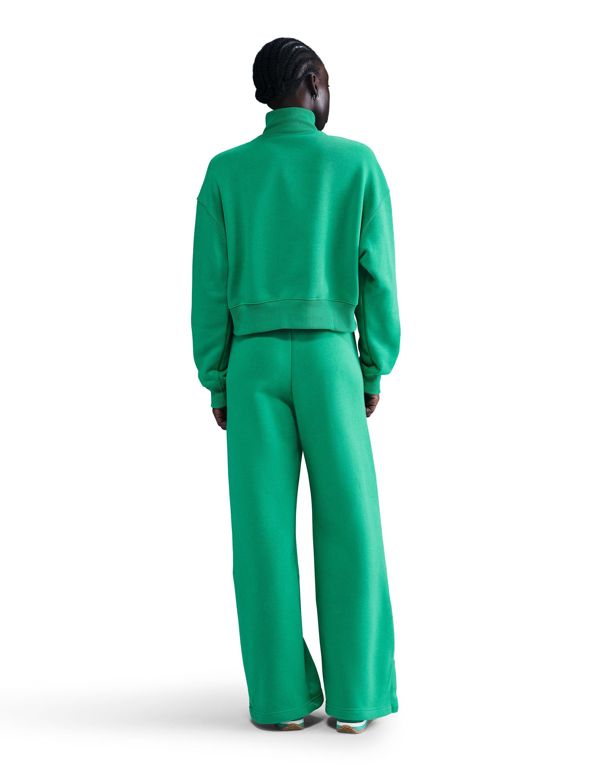 Phoenix Fleece Cropped Sweatshirt for Women - Soft Athletic Pullover in Stadium Green/Sail | Gym, Yoga, Running & Casual Streetwear