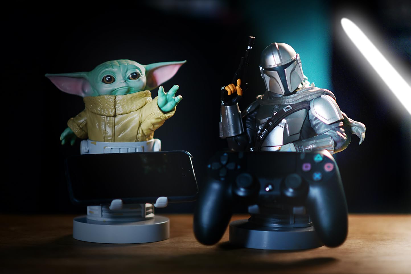 Star Wars The Mandalorian The Child Controller & Phone Holder for PS4 - Cute Gaming Accessories & Desk Organizer - Perfect for Gamers & Star Wars Fans