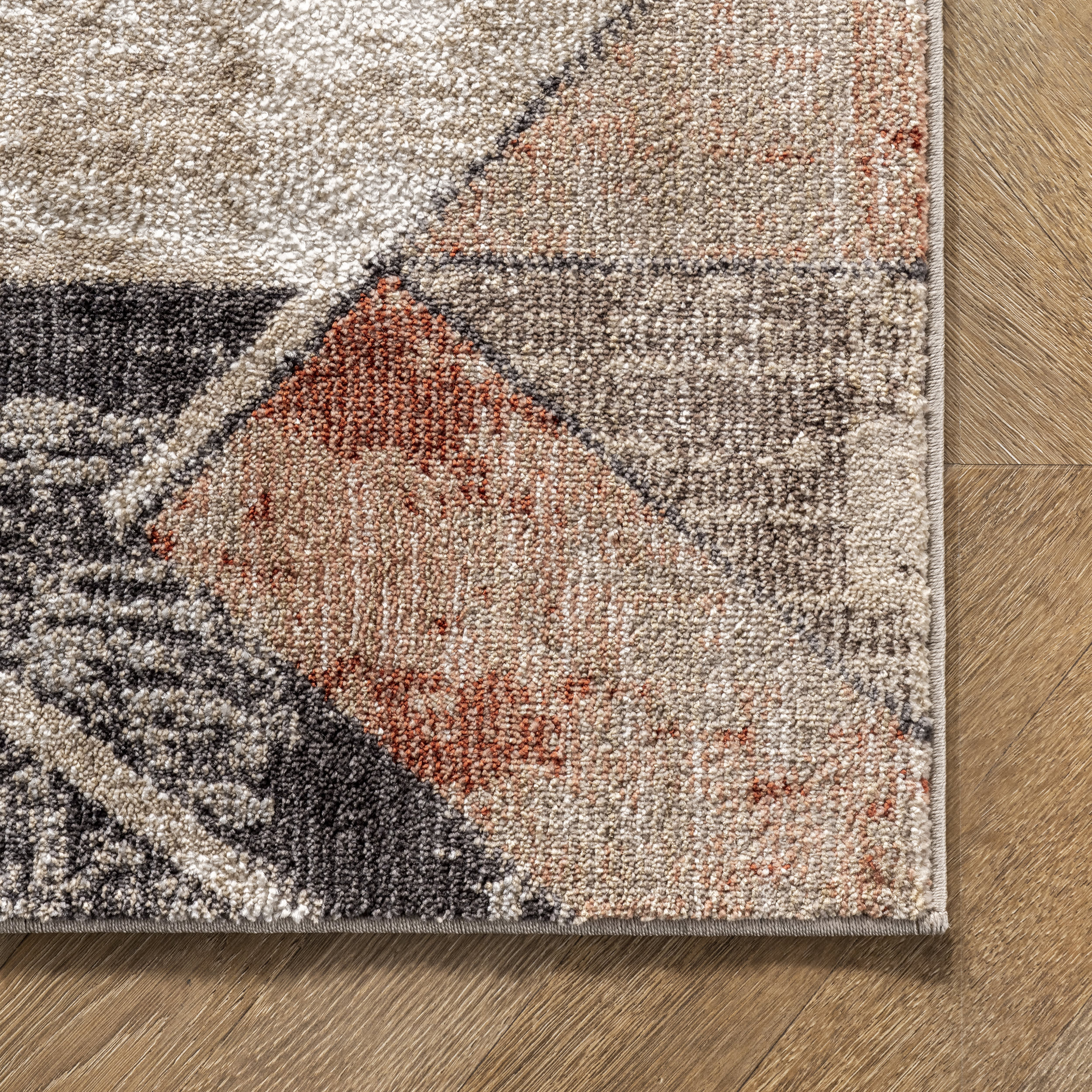Modern Cubist Stripes Area Rug in Ivory - Soft & Stylish for Living Room, Bedroom, or Office Decor