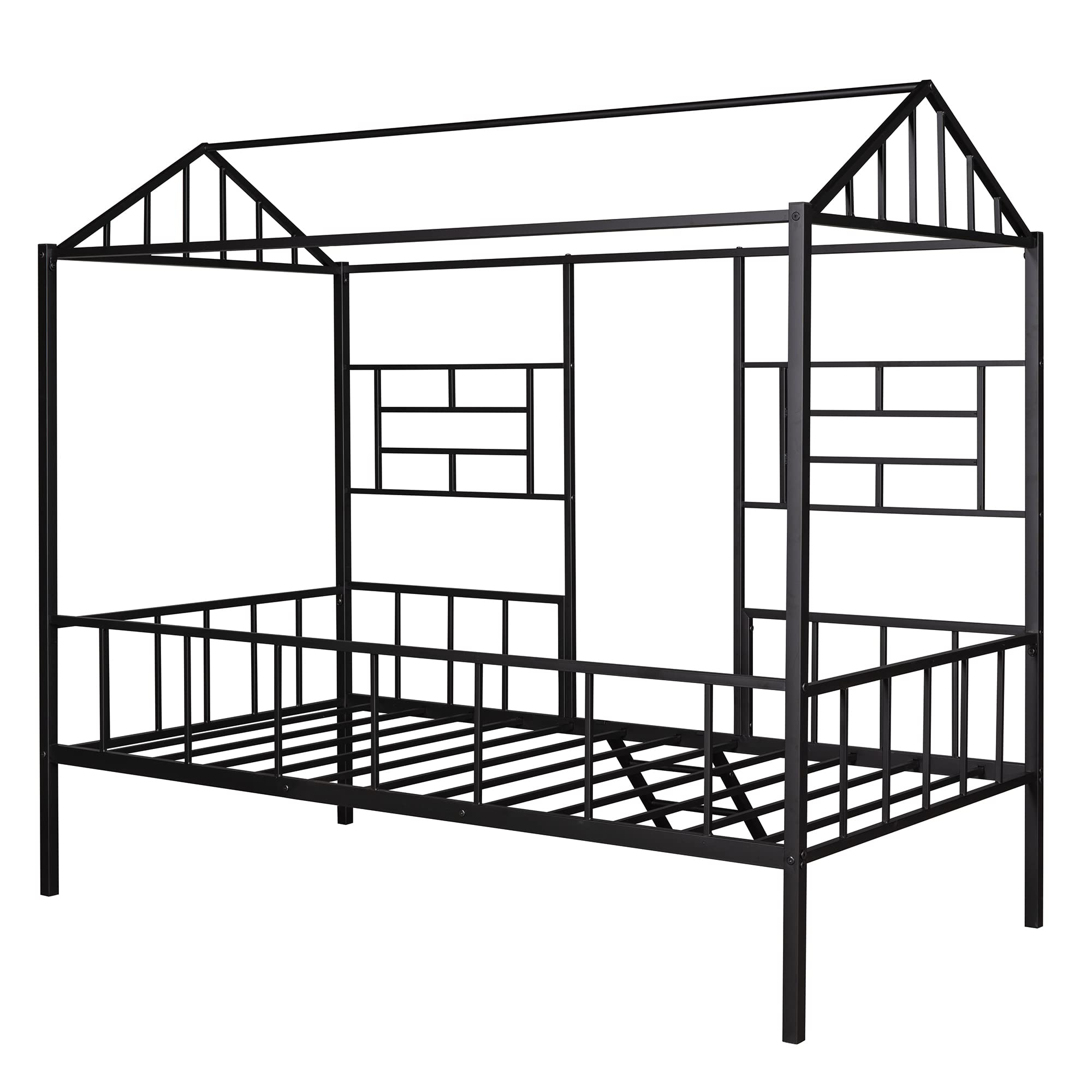Bellemave Twin Size Metal Platform Bed Frame for Kids - No Box Spring Needed, Sturdy & Durable Bed Frame for Girls & Boys (Black) - Perfect for Bedrooms, Guest Rooms & Kids' Rooms