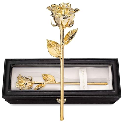 Gold Dipped Rose (With Leather Case)