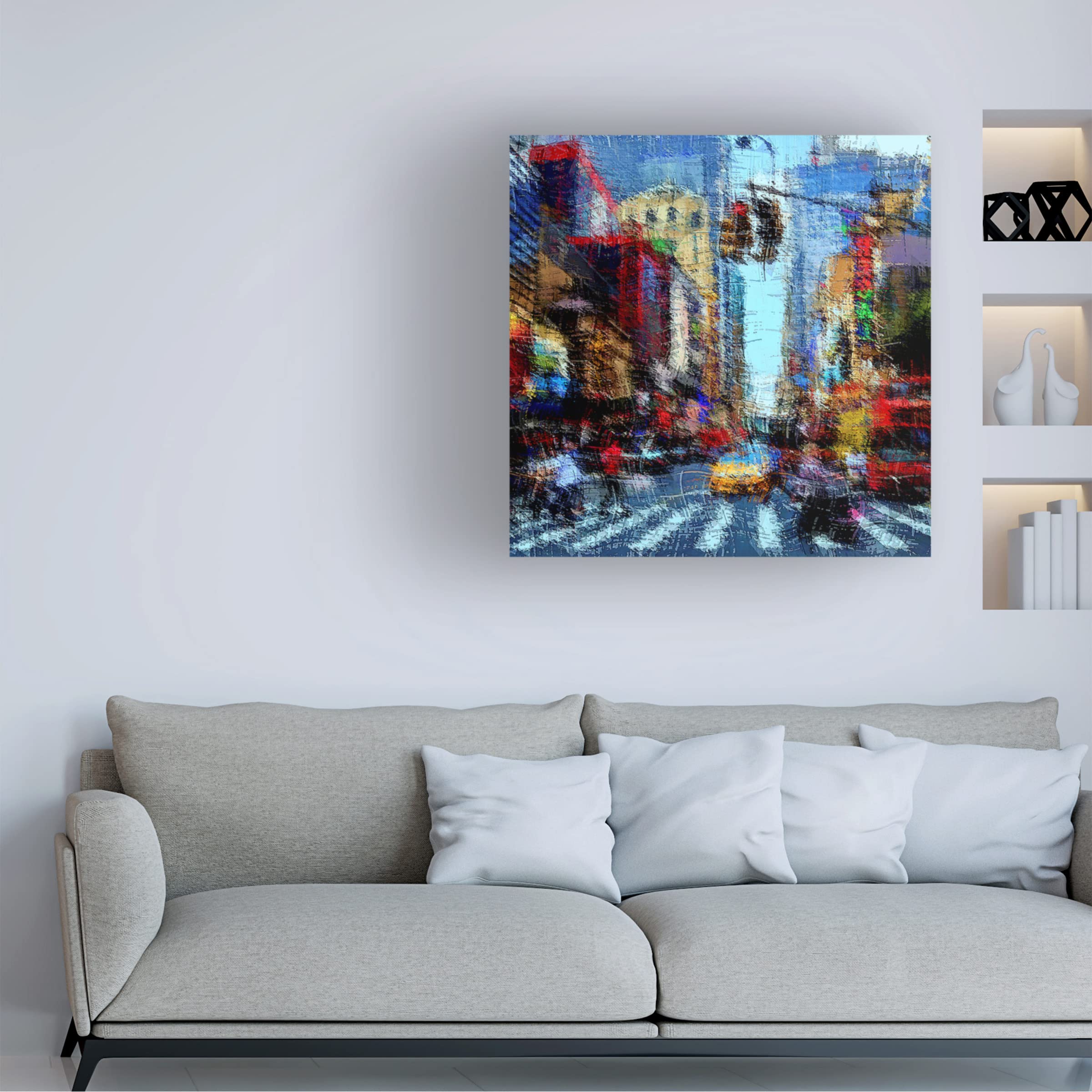 David Manlove 'Street A' Canvas Art Print - Modern Urban Wall Decor for Living Room, Bedroom & Office | Trademark Fine Art Collection