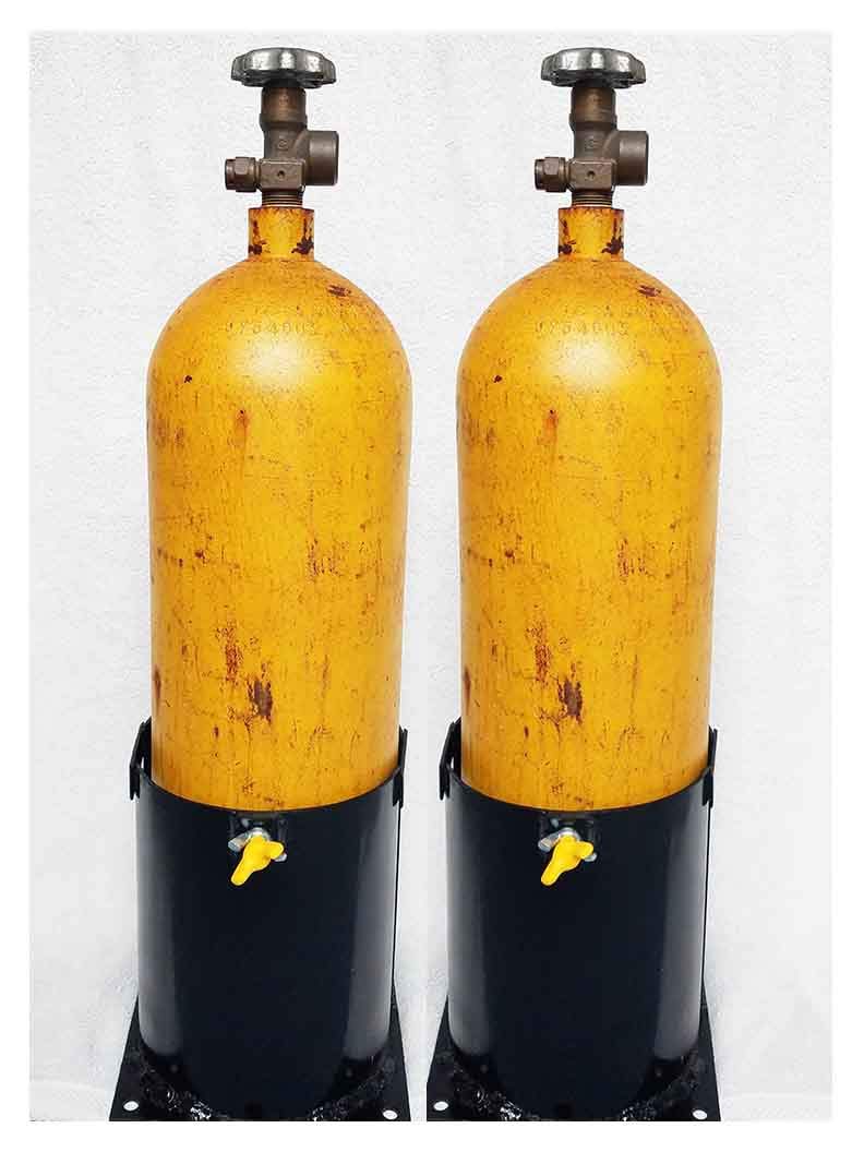 Double 40-60cf Nitrogen Tank Holder - Heavy Duty Welding Gas Cylinder Stand for TIG/MIG Welding & Home Brewing - Secure Storage for Workshop, Garage & Industrial Use