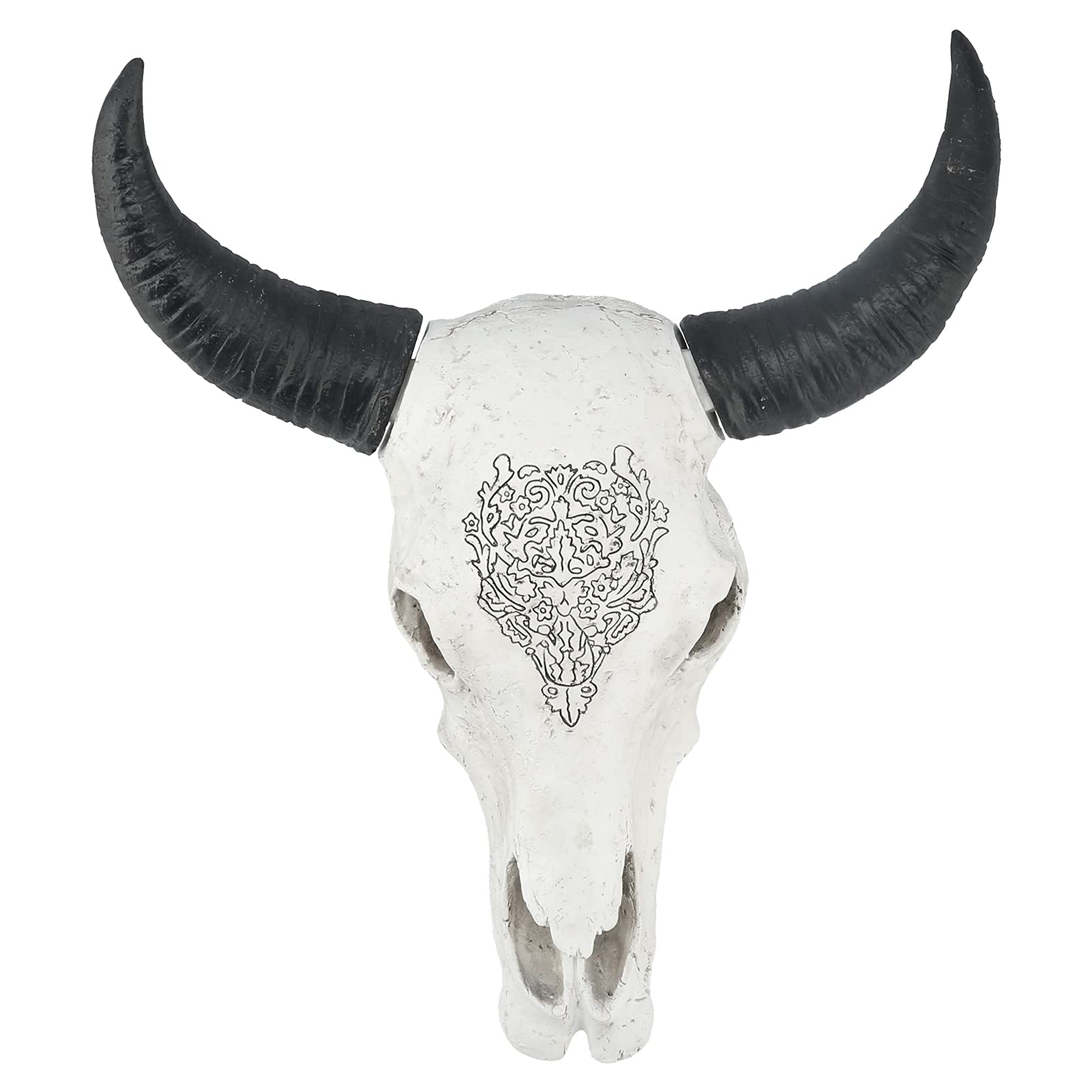 Rustic Cow Skull Wall Decor - Handmade Western Home Decor for Living Room, Bedroom, Office - Farmhouse & Ranch Style Wall Hanging Sculpture for Western Themed Interiors