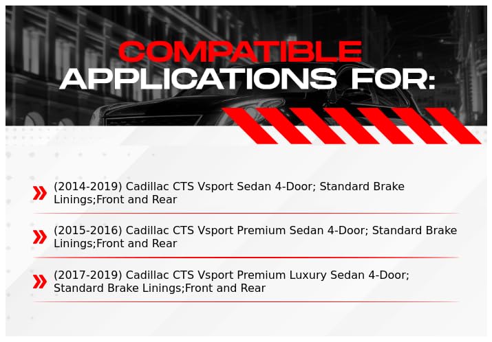 R1 Concepts Premium Ceramic Brake Pads and Rotors Kit - Front & Rear Brake System for 2014-2019 Cadillac CTS | High-Performance Braking | Perfect for Daily Commuting, Highway Driving & Stop-and-Go Traffic