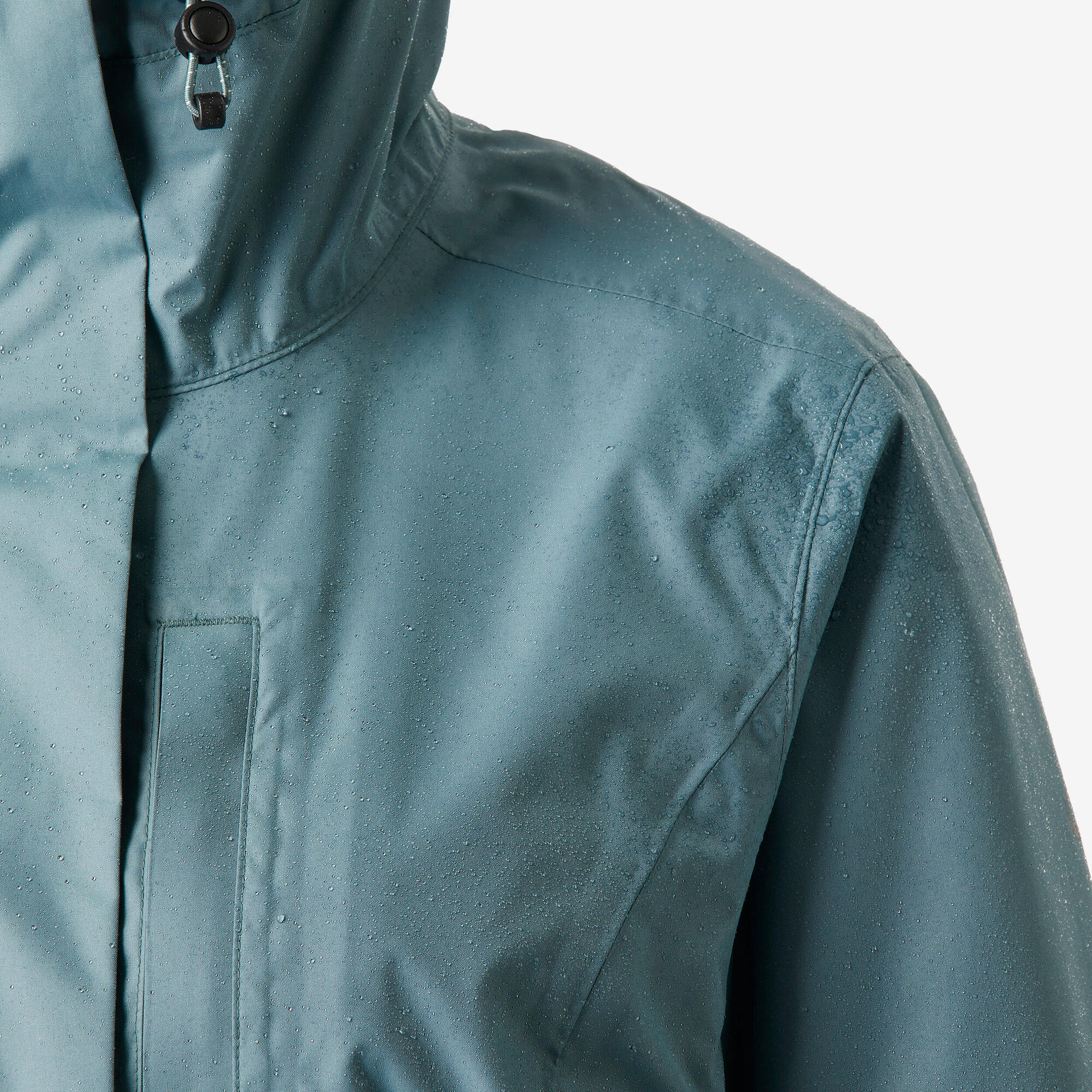 Quechua Women’s NH500 Waterproof Hiking Rain Jacket - Lightweight Windproof Outdoor Jacket for Hiking, Camping & Travel - Perfect for Rainy Day Adventures