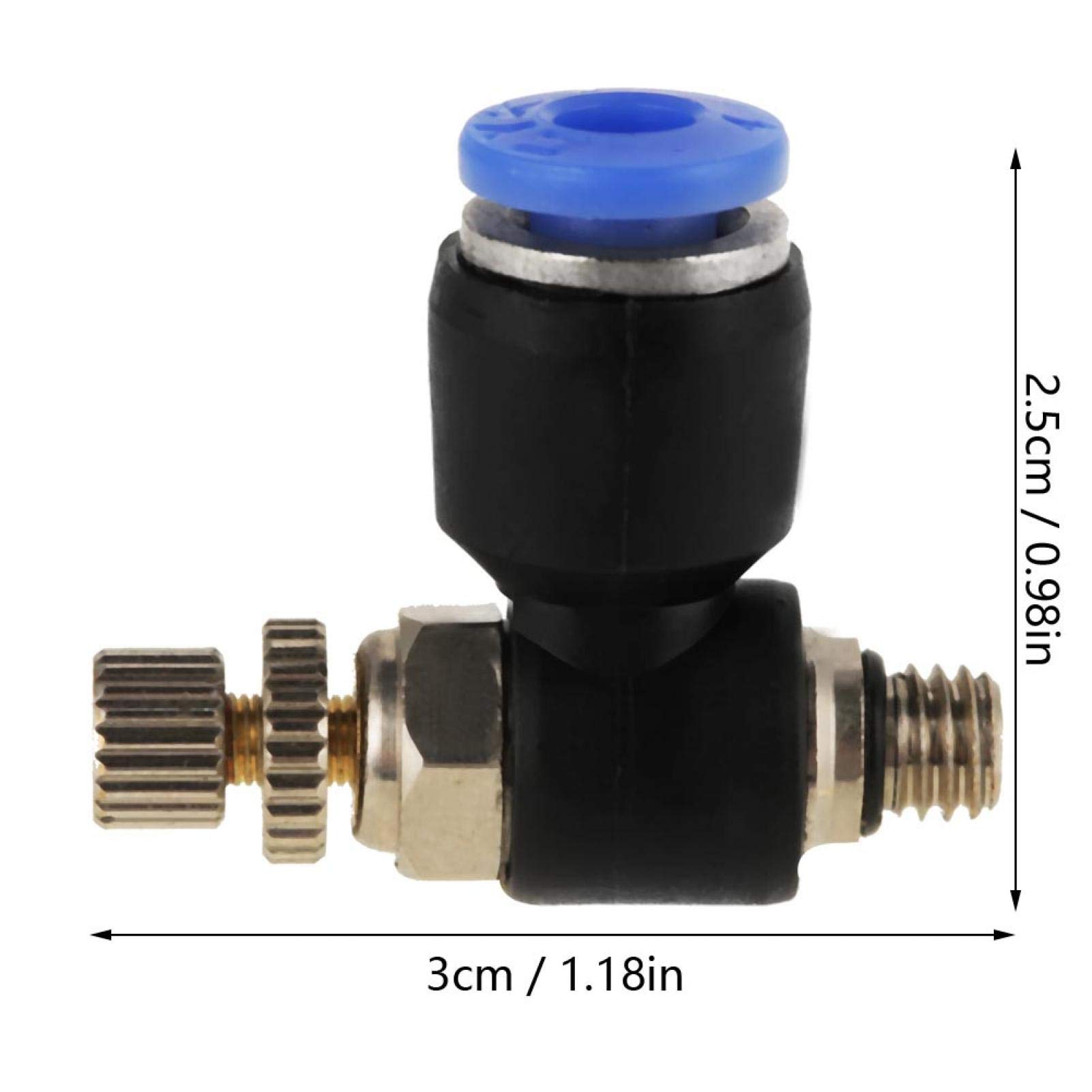 20 Pcs M5 Thread Push to Connect Air Fittings - 4mm OD Quick Release Pneumatic Tube Tee Union for Air Compressor, HVAC, and Automation Systems