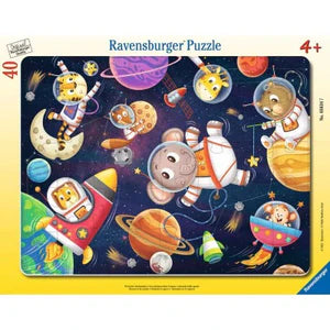 Animals in Space Tray Pz40 - Fun & Unique Space-Themed Serving Tray for Kids & Adults - Perfect for Parties, Home Decor & Gifts