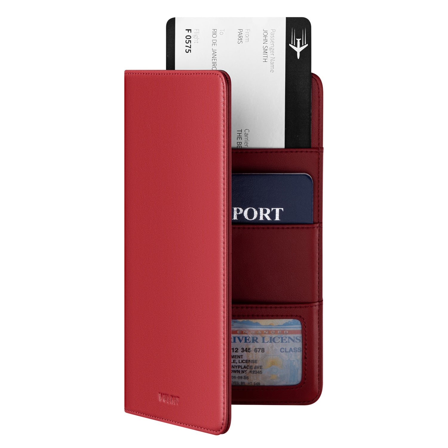 VPW100 RFID Blocking Bifold Passport Wallet - Secure Travel Organizer for Passport, Credit Cards, Cash & Bills | Perfect for International Trips & Business Travel