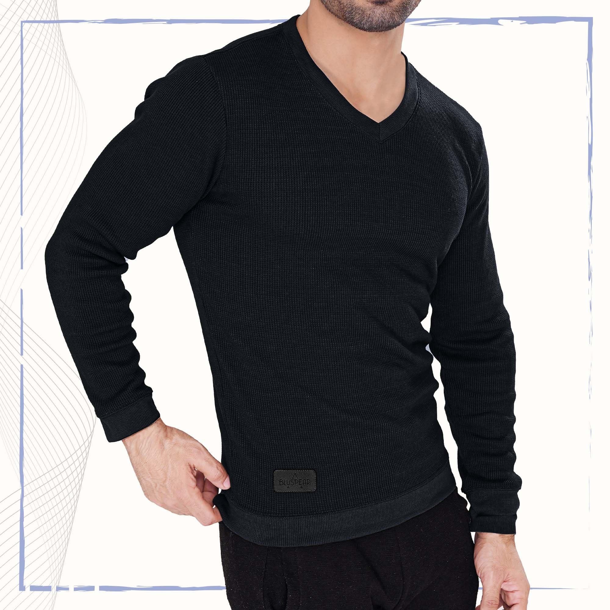 Men's Long Sleeve Waffle Thermal Shirt - Soft Knit Sweater & Comfortable Sweatshirt for Winter - Perfect for Outdoor Activities, Camping, and Casual Wear