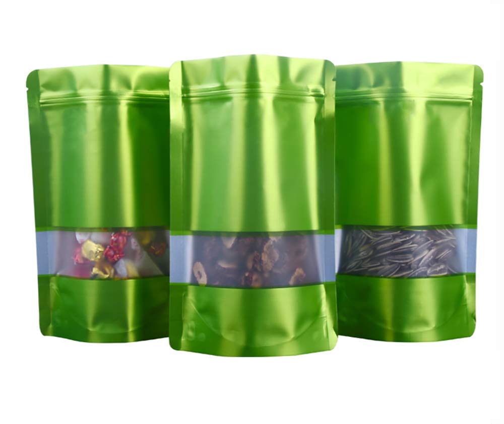 100 Matte Smell Proof Stand Up Ziplock Bags with Resealable Zip Lock - 15x22cm (6x8.6