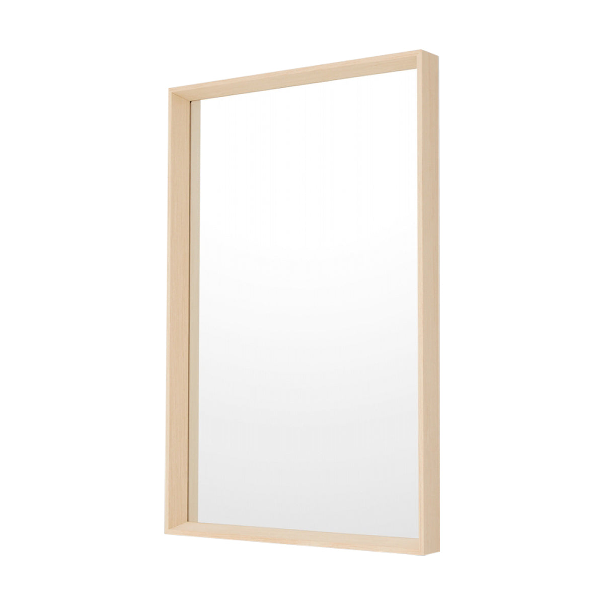 Hugo Timber Mirror - Light Wooden Wall Mirror for Bedroom, Living Room & Bathroom Decor | Modern Farmhouse Style Home Accent