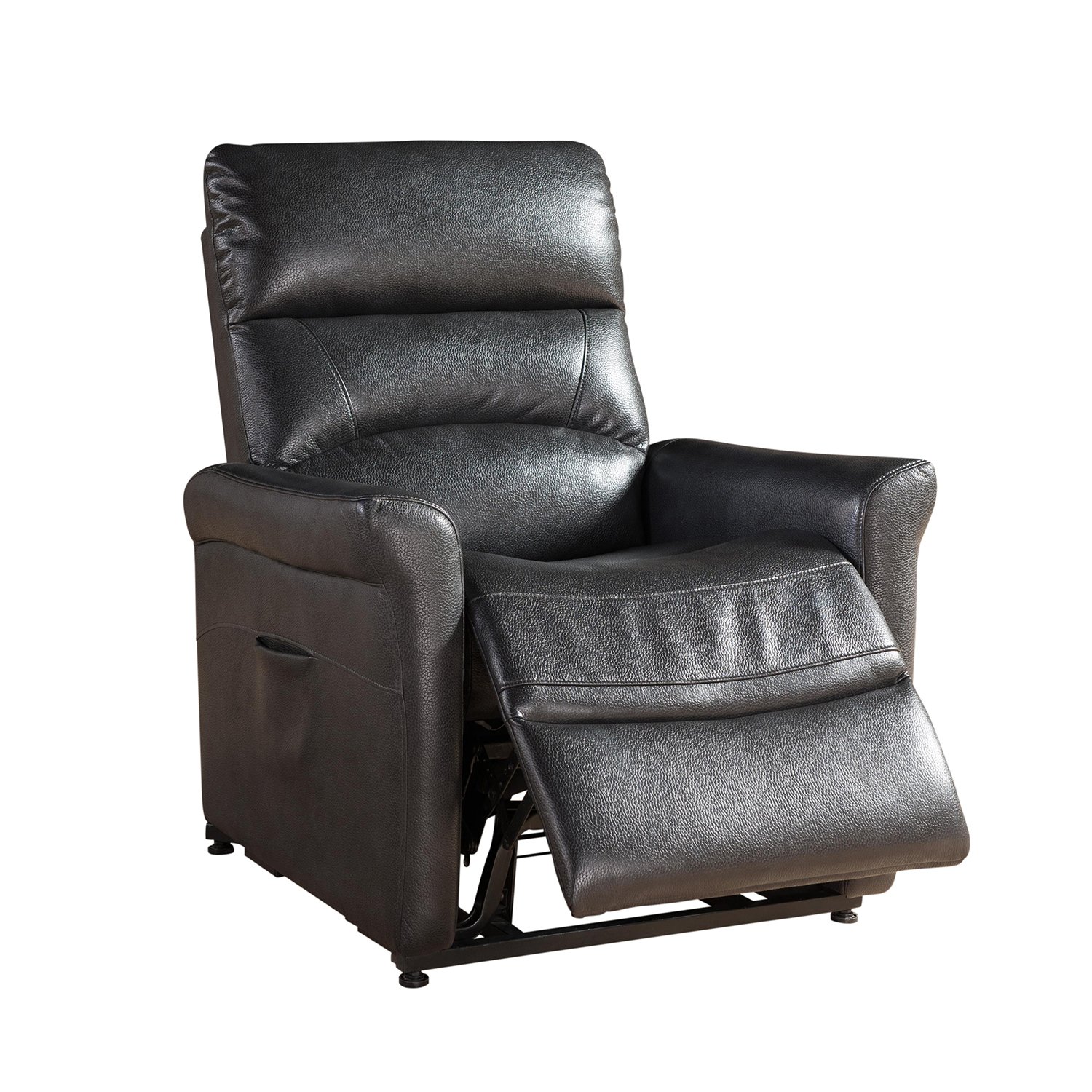 AC Pacific Contemporary Faux Leather Power Recliner Lift Chair with USB Ports - Ergonomic Gaming & Living Room Reclining Chair in Charcoal - Perfect for Home Theater, Office & Relaxation