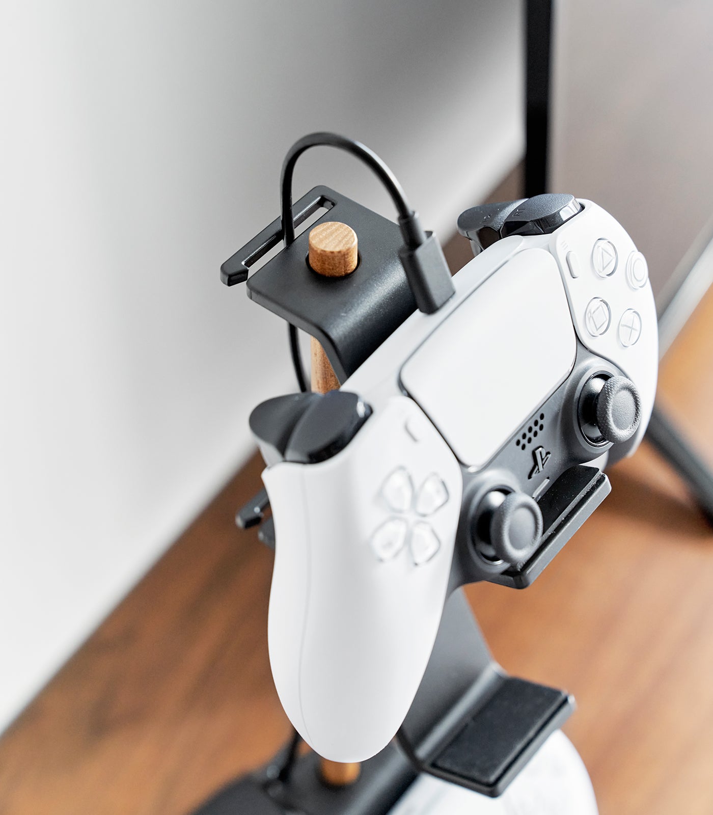 Premium Steel and Wood Controller Stand - Durable Gaming Accessory for PS5, Xbox, Switch | Perfect for Living Room, Bedroom, or Gaming Setup