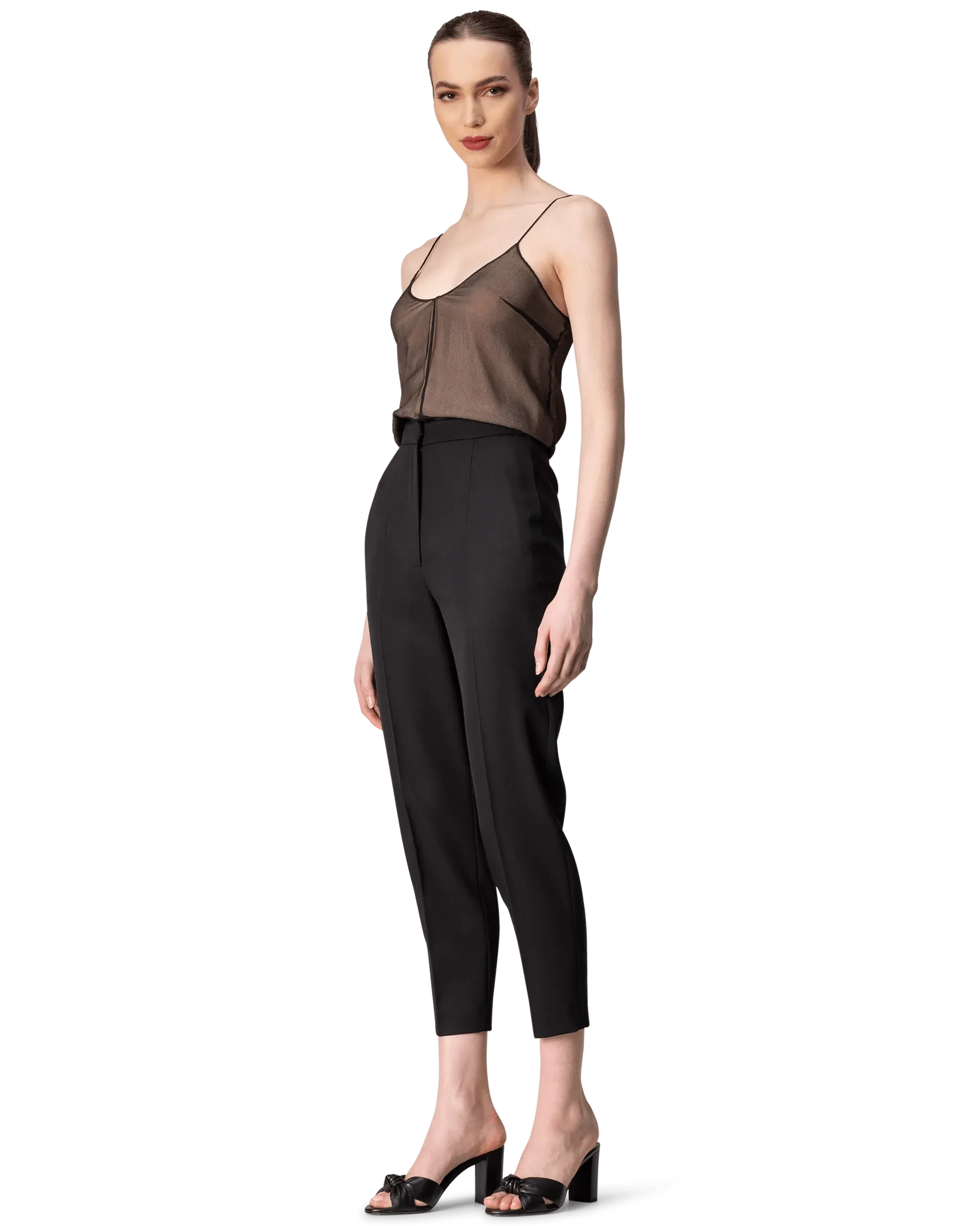 High Waisted Slim Fit Pants for Women - Tummy Control Stretch Work Pants - Comfortable Office & Business Casual Pants for Work, Travel & Everyday Wear