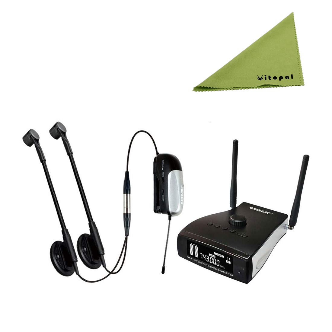 ACEMIC PR-8/AT-20 Wireless Microphone System for Accordion - 2.4GHz Digital Wireless Audio Transmission with Clear Sound | Perfect for Live Performances, Church Services & Music Practice