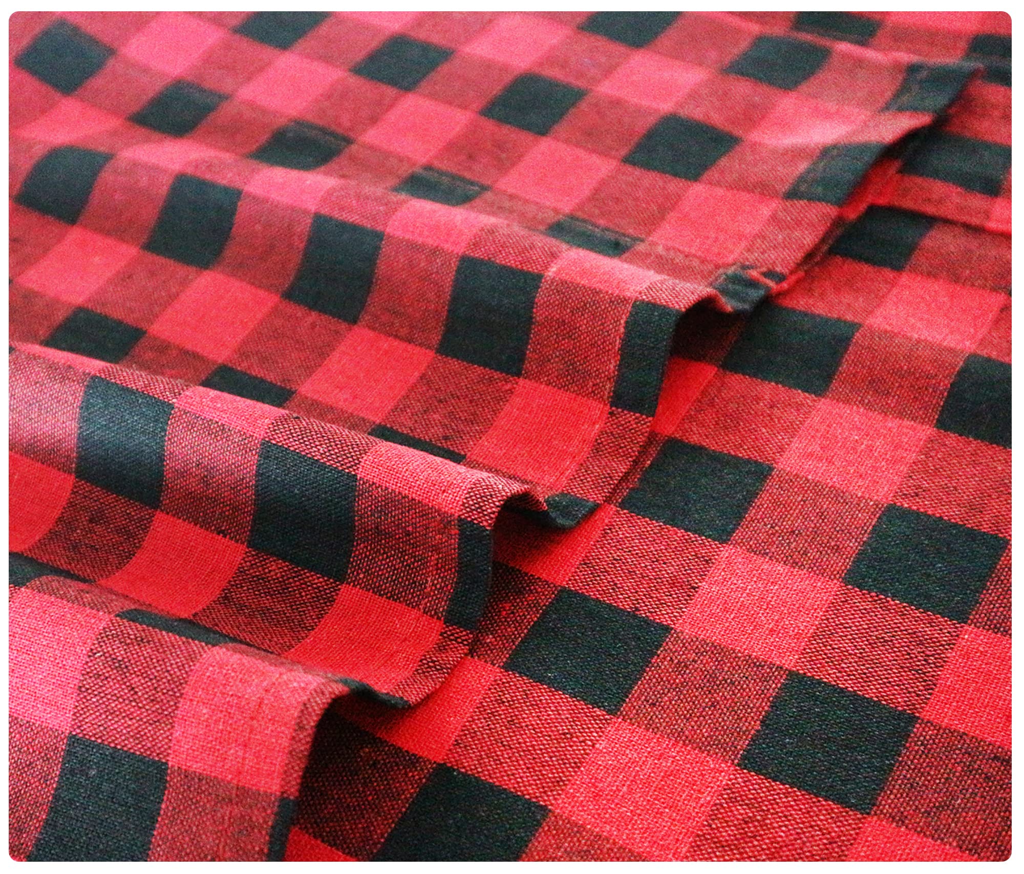 Black and Red Buffalo Check Window Curtain Set with Tiers & Valances - Farmhouse Kitchen Rod Pocket Window Treatments for Rustic Home Decor | Perfect for Country Style Kitchens, Dining Rooms & Cozy Farmhouse Interiors