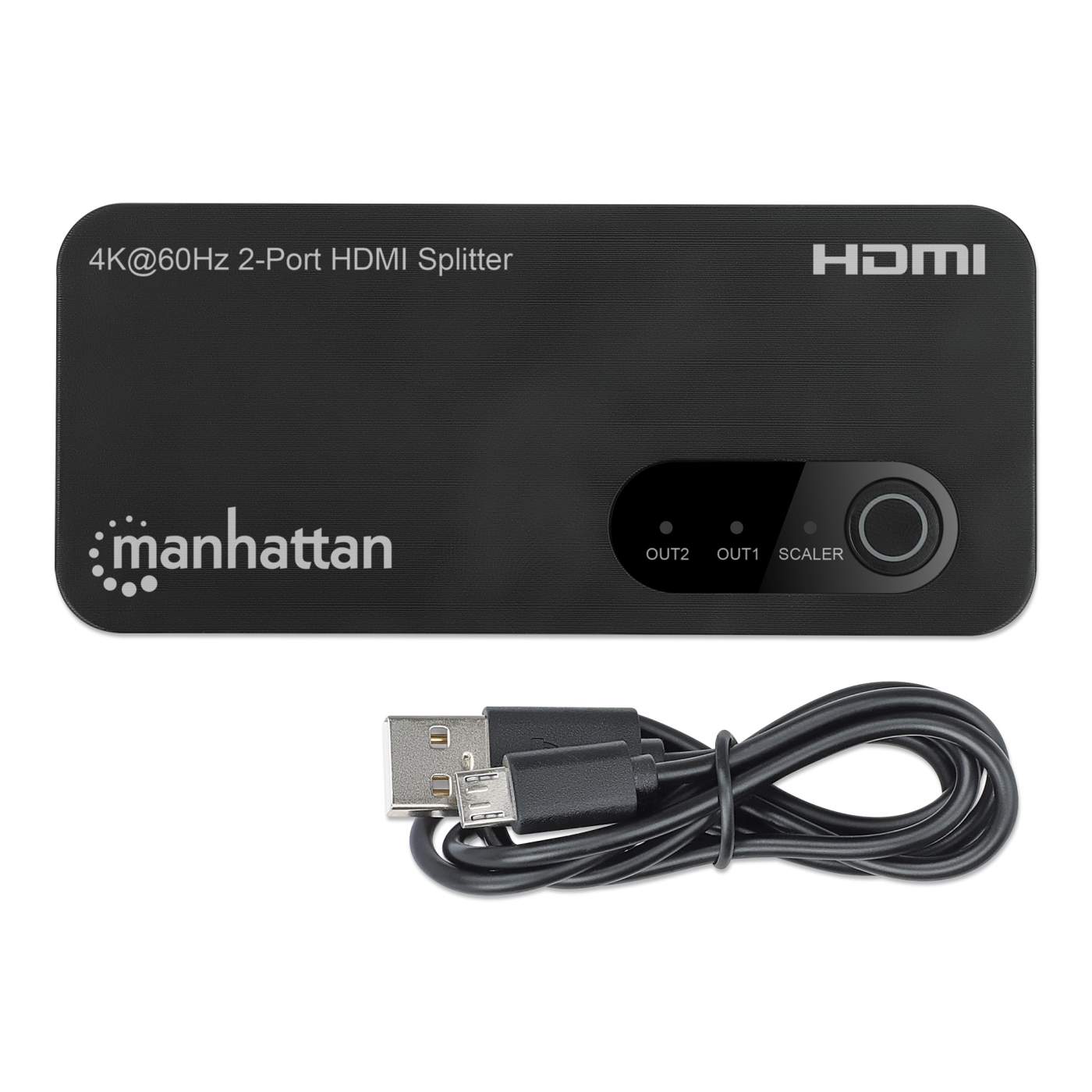 4K@60Hz 2 Port HDMI Splitter with Downscaling - Ultra HD Video Duplicator for Dual Monitor Setup | Perfect for Home Theater, Gaming & Conference Room Displays