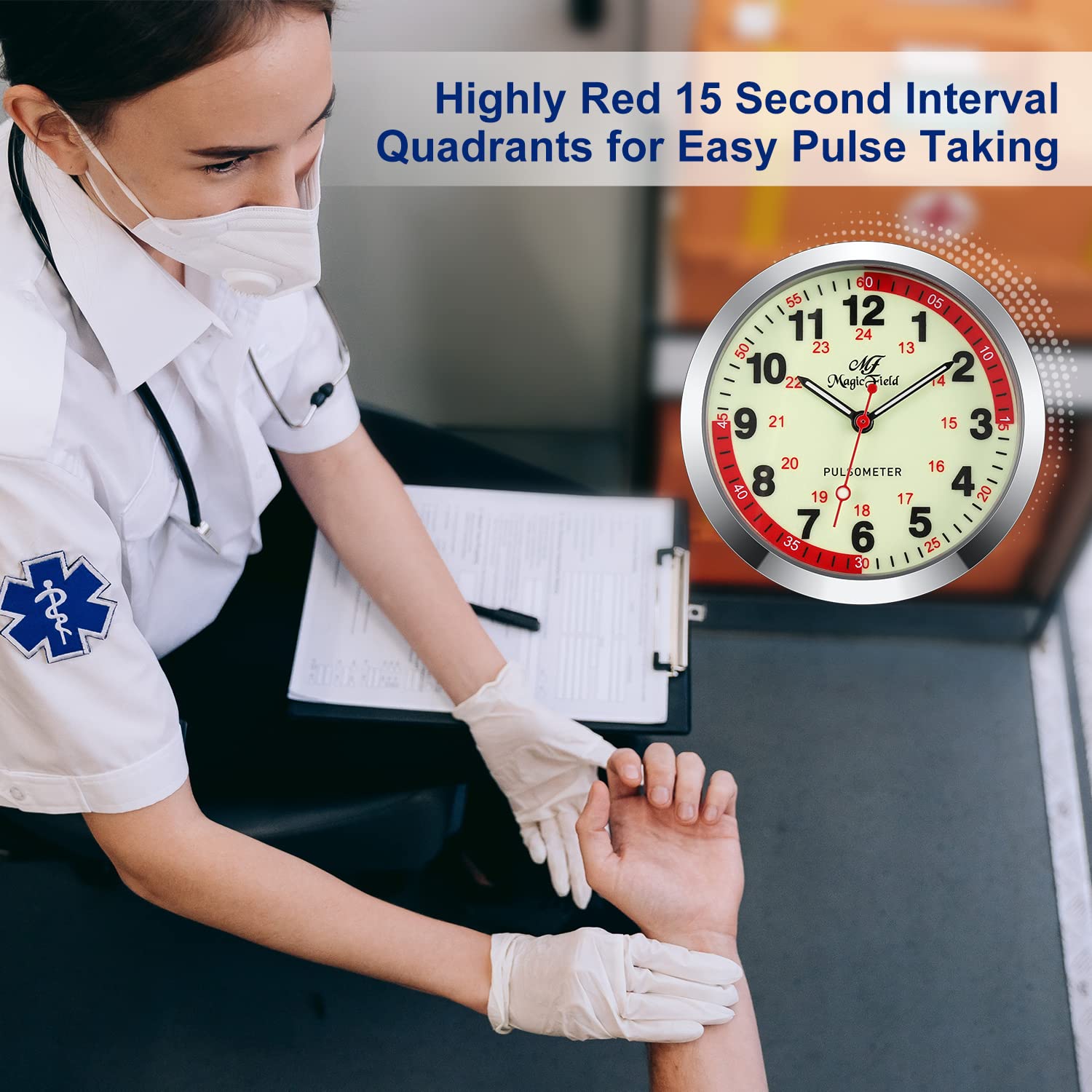 ManChDa Professional Nurse Watch - Analog Medical Watch with Second Hand, Easy to Read for Healthcare Workers - Perfect for Nurses, Doctors & Medical Students in Hospitals & Clinics