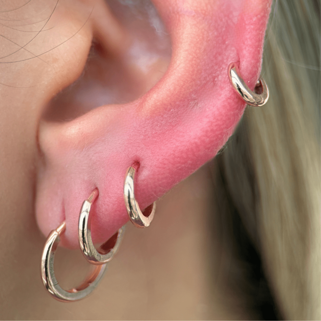 14k Rose Gold Infinity Hoop Earrings - Dainty & Elegant Jewelry for Women, Perfect for Everyday Wear, Parties & Special Occasions