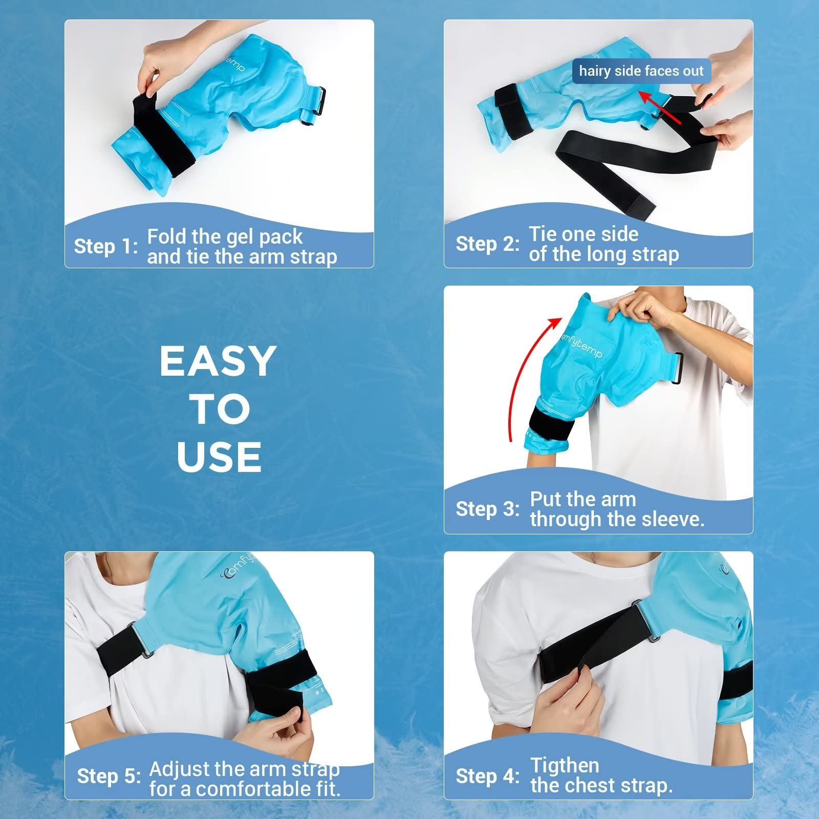 Comfytemp Reusable Shoulder Ice Pack Wrap for Hot & Cold Therapy - Large Gel Ice Pack for Rotator Cuff Injuries, Shoulder Pain Relief, Swelling, Bursitis & Post-Surgery Recovery - Perfect for Sports Injuries, Arthritis & Physical Therapy