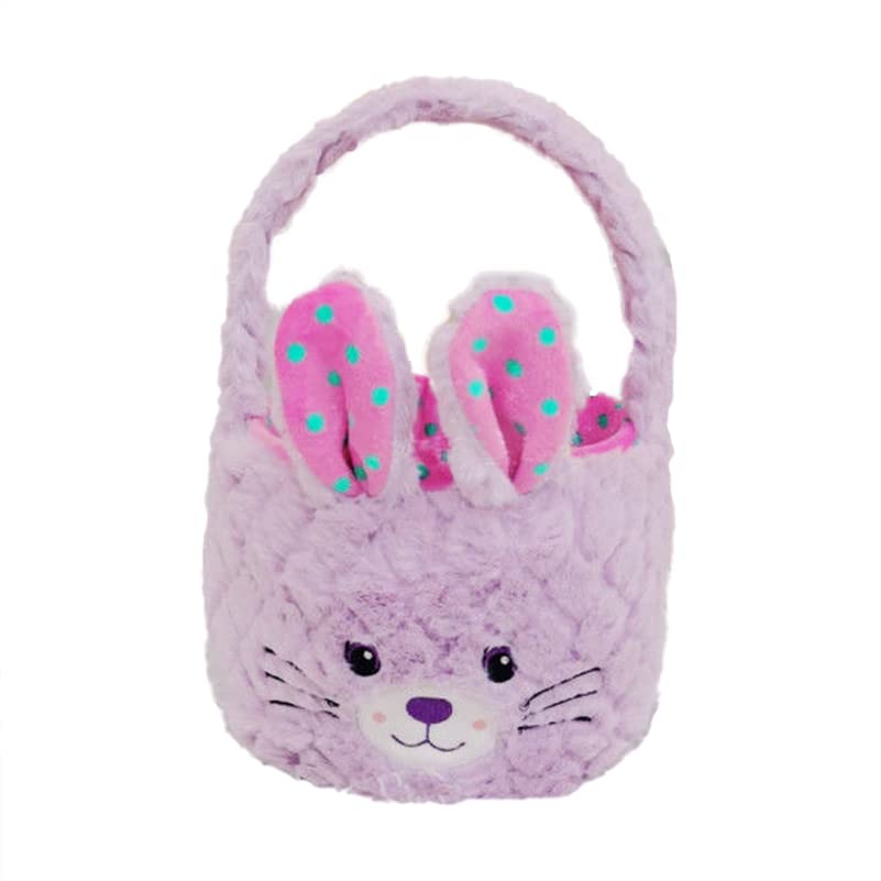 Easter Basket Bags for Kids - Plush Purple Bunny Gift Bags for Easter Eggs, Candy, Toys & Gifts | Perfect for Easter Egg Hunts, Party Favors & Holiday Celebrations