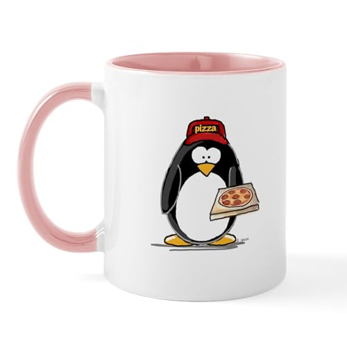White/Pink Inside - Pizza Penguin Mug
