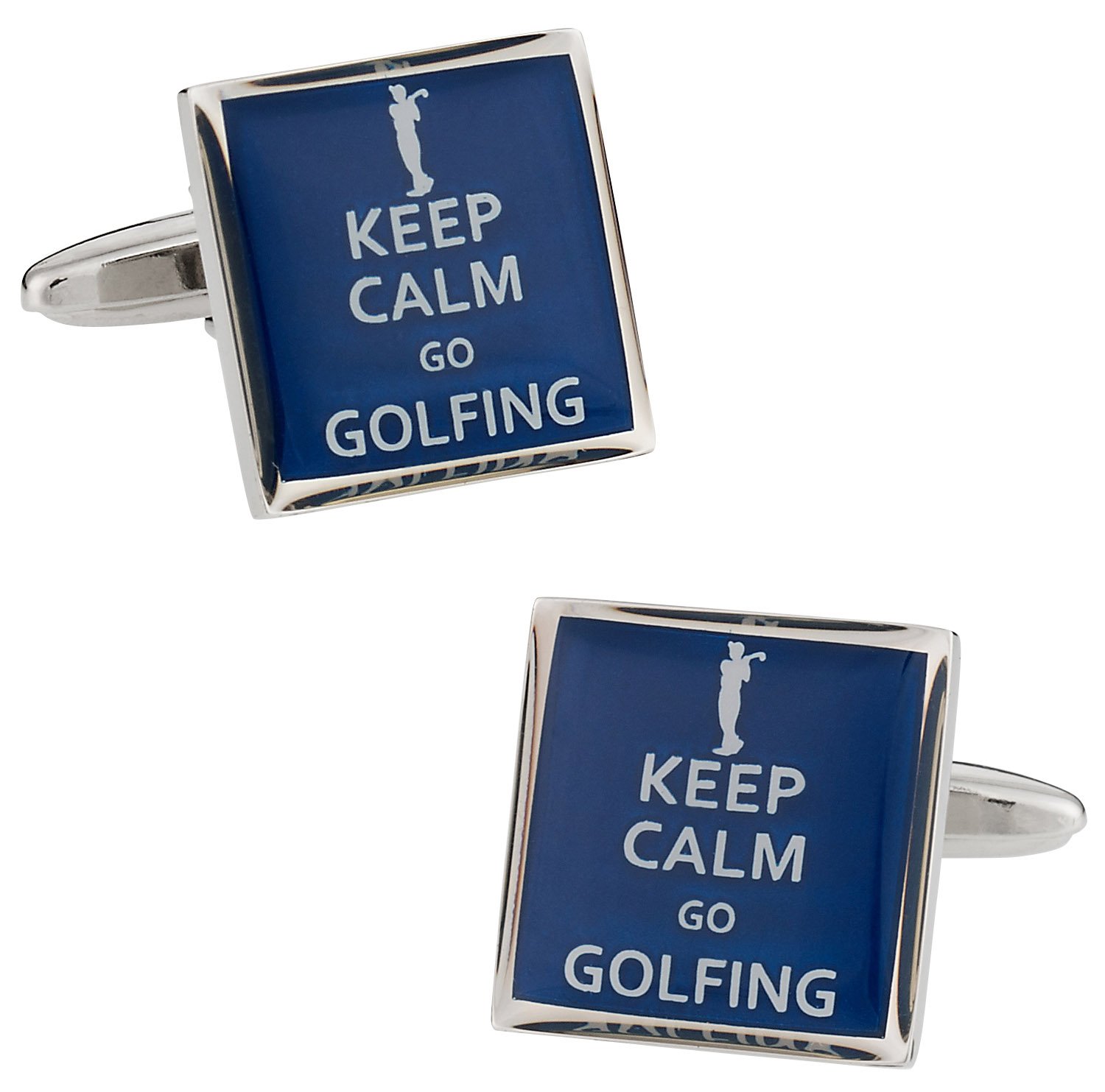 Keep Calm Golfing Cufflinks for Men - Premium Travel Presentation Gift Box - Funny Novelty Cuff Links - Perfect for Golf Lovers, Business Gifts & Formal Occasions