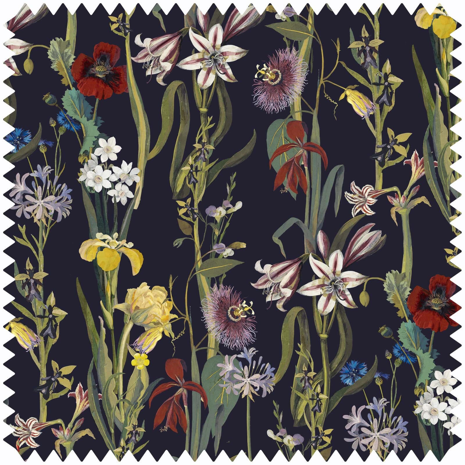 FLORA DELANICA Velvet Midnight Blue Fabric Sample - Premium Upholstery Material for Sofa, Curtains & Home Decor Projects
