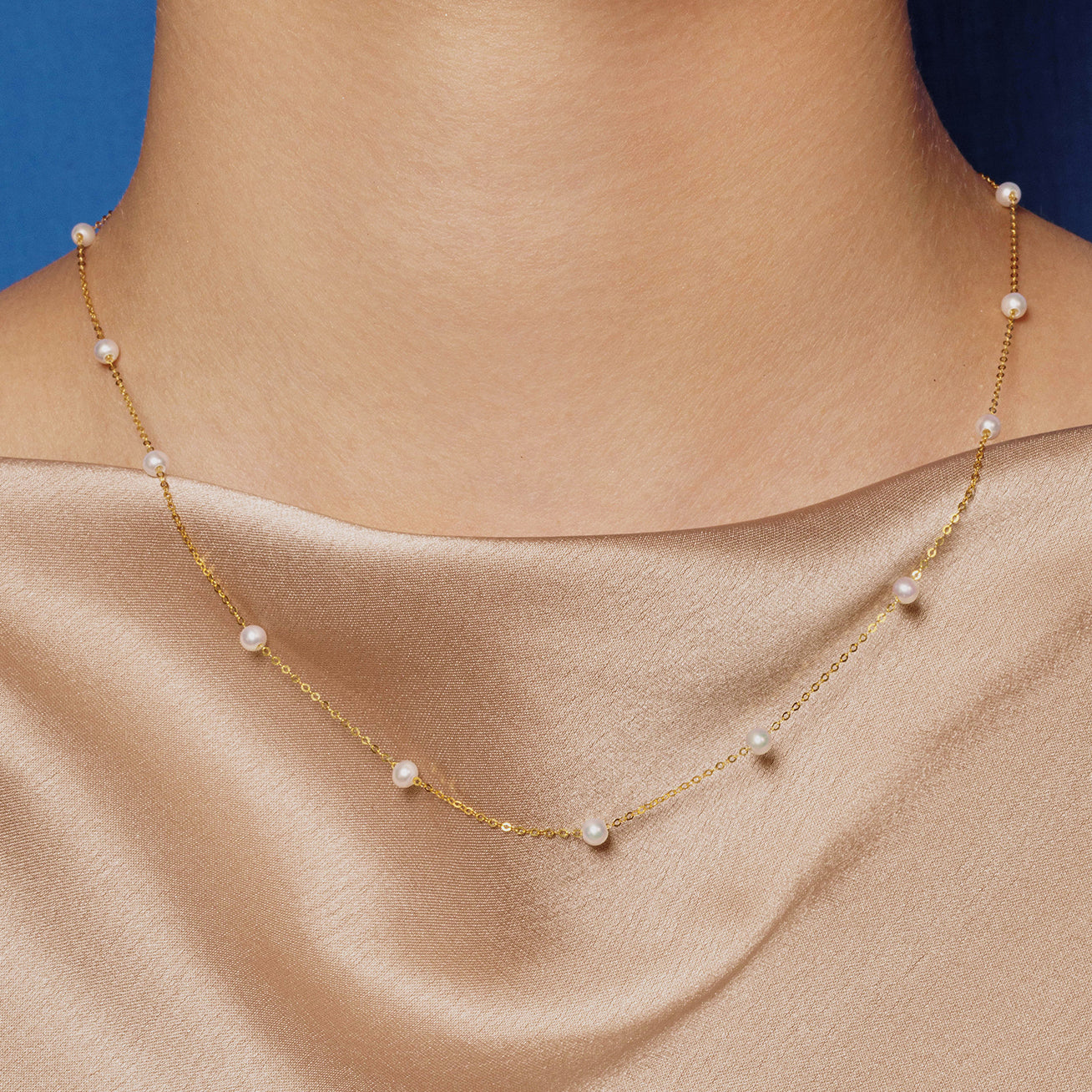 18K Solid Gold Freshwater Pearl Necklace for Women - Elegant & Timeless Jewelry Gift for Wedding, Anniversary & Special Occasions | KN00026