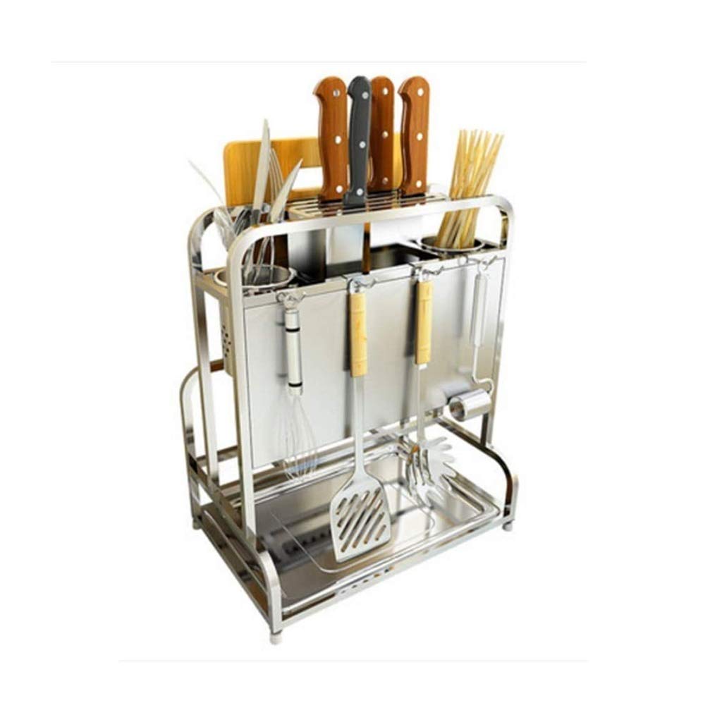 Premium Stainless Steel Knife Block & Cutlery Holder Set - Organize Spoons, Knives, Forks & Cutting Boards - Durable Kitchen Storage Solution for Countertop or Drawer Organization - Perfect for Home Chefs & Restaurant Use