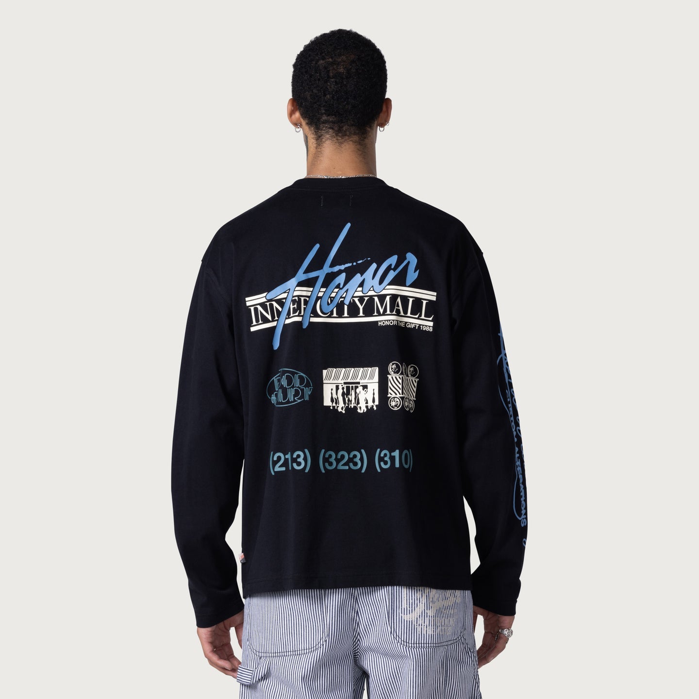 HONOR THE GIFT MALL Men's LS T-Shirt Black - Comfortable Long Sleeve Cotton Shirt for Casual Wear & Everyday Outfits