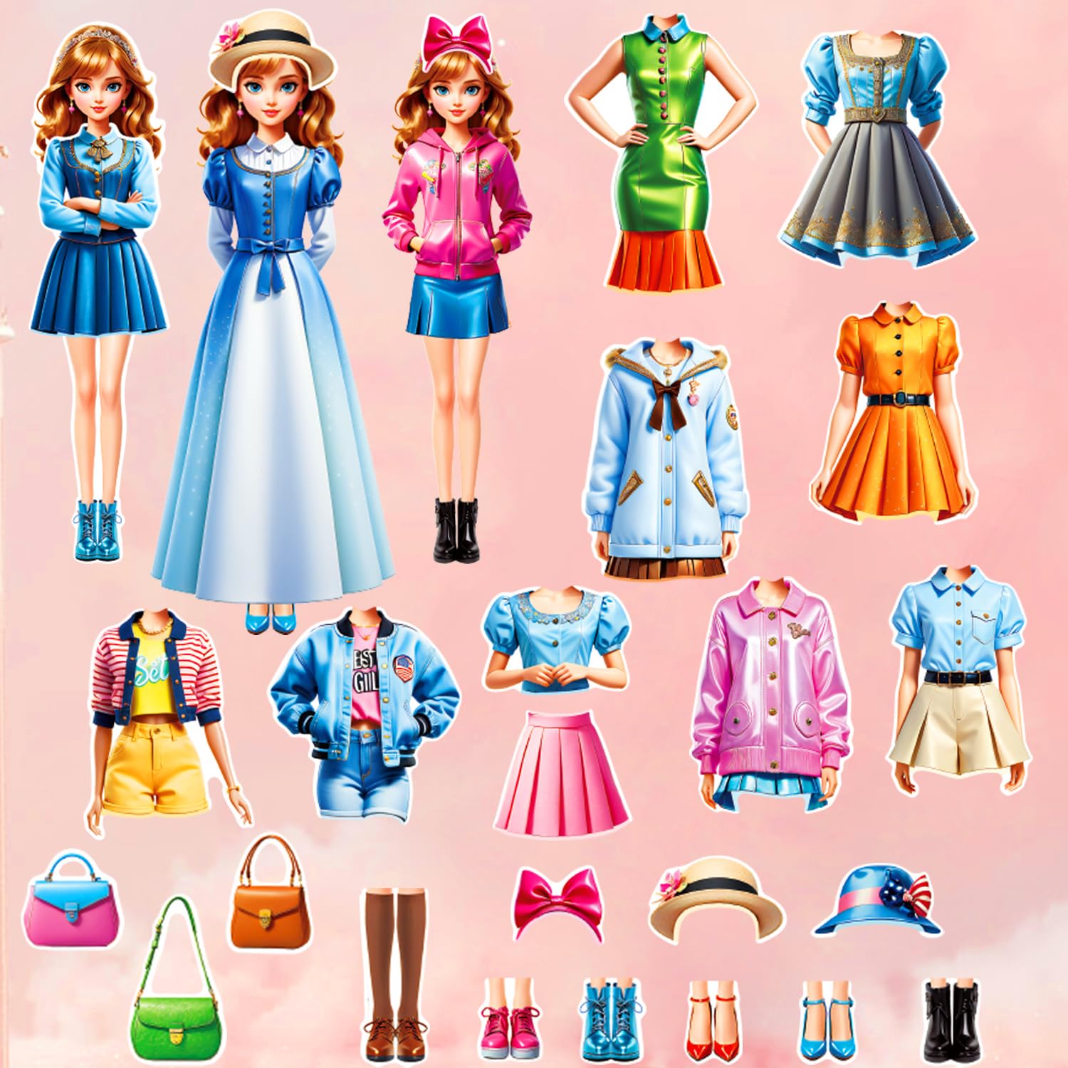 Magnetic Dress Up Doll for Girls - Travel & Learning Toy Gift