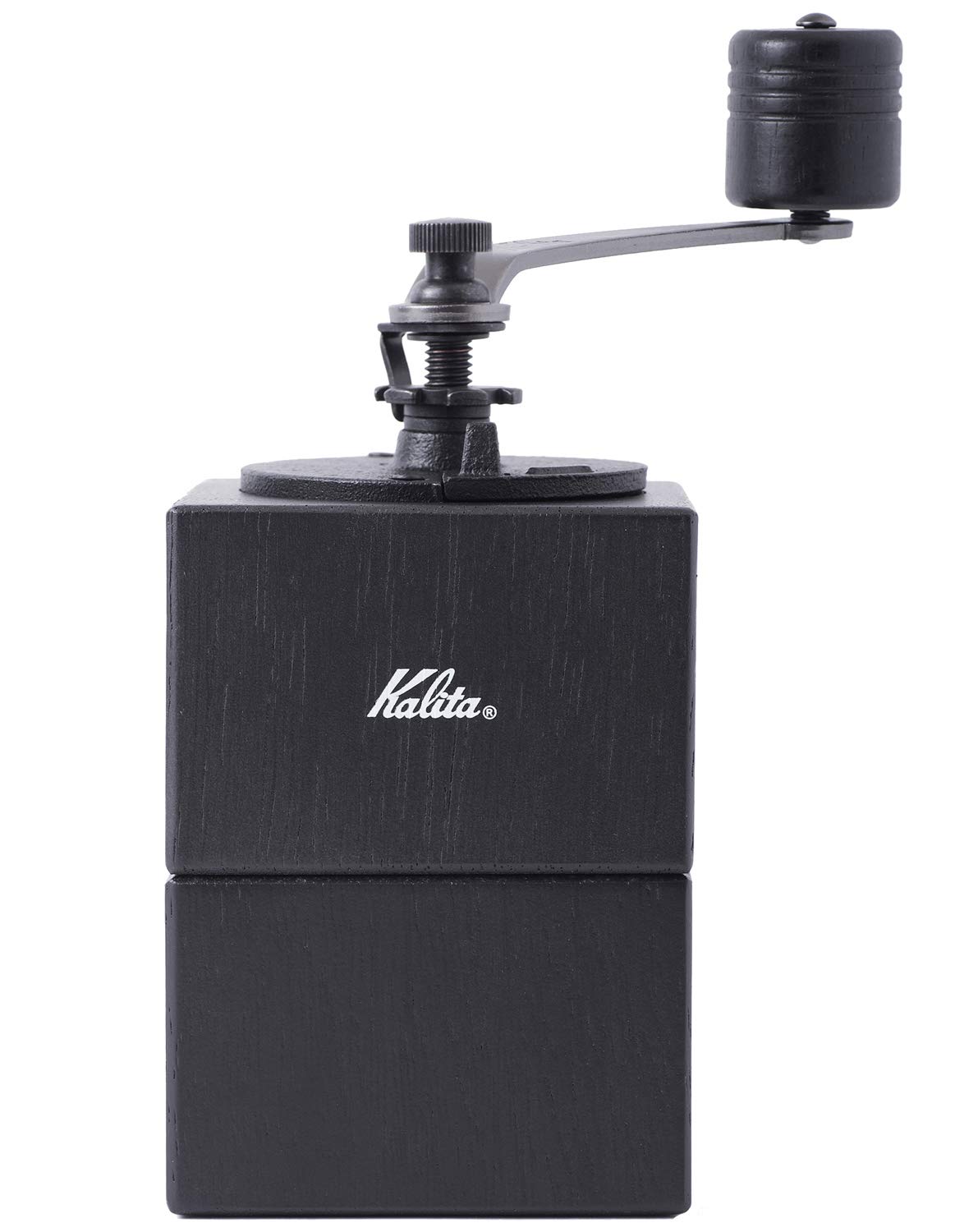 Premium Kalita Wooden Manual Coffee Grinder - Adjustable Black Cubic Mill Antique Style Hand Grinder for Espresso, French Press & Pour Over - Perfect for Camping, Travel & Home Brewing #42165