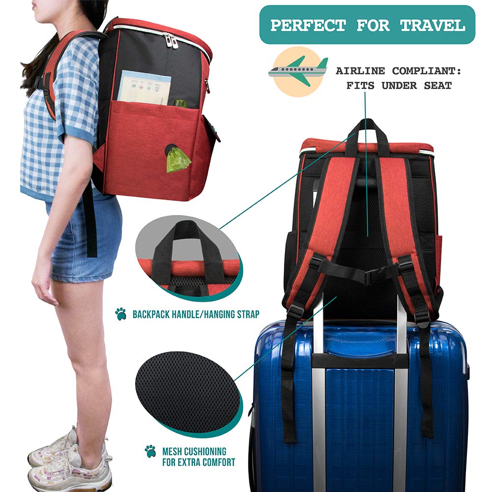 PetAmi Dog Travel Backpack - Airline Approved for Hiking & Camping