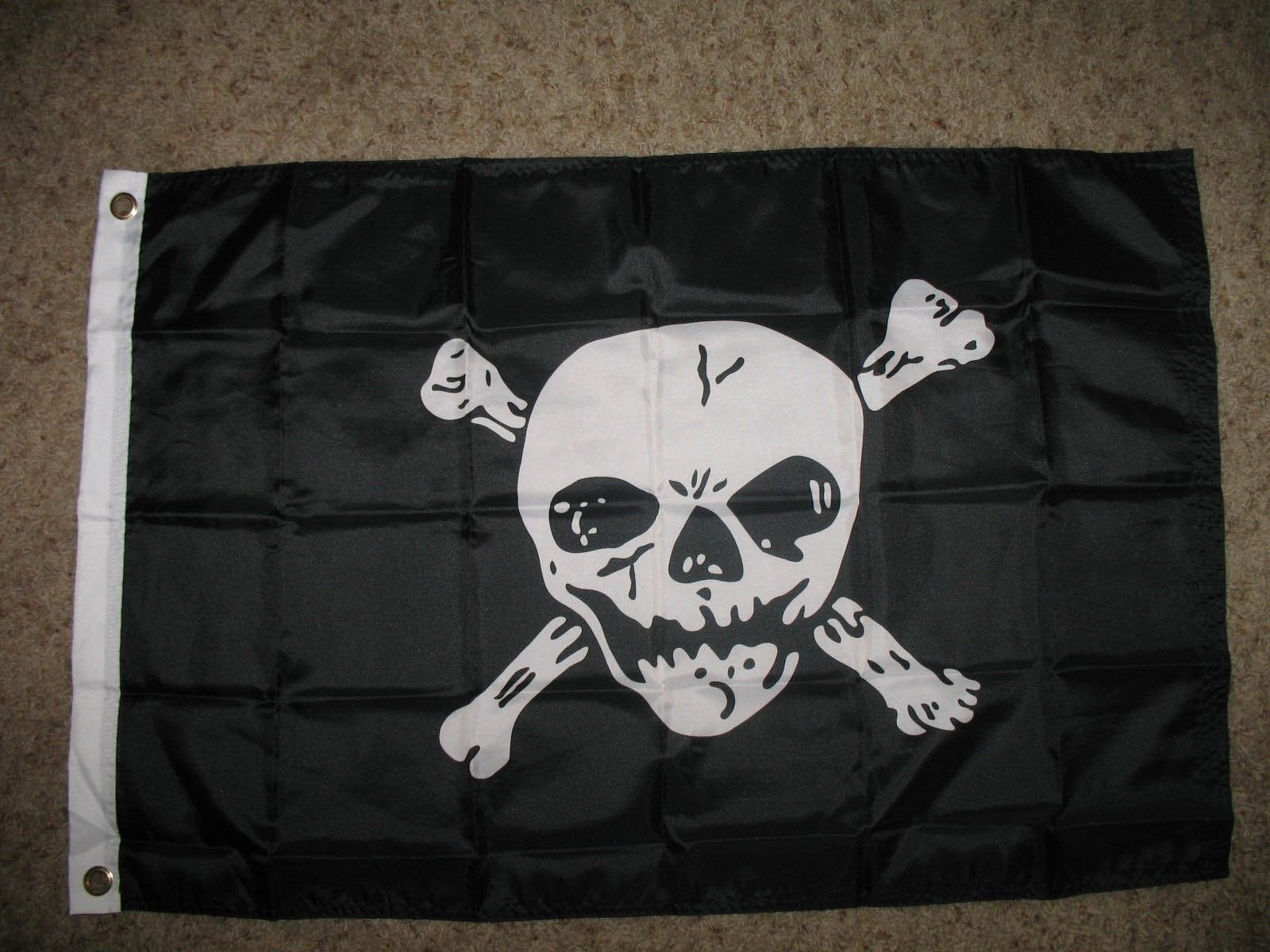 Pirate Skull & Crossbones 2X3 Flag Banner - 150 Denier Super Polyester - Perfect for Halloween Decor, Pirate Parties & Themed Events