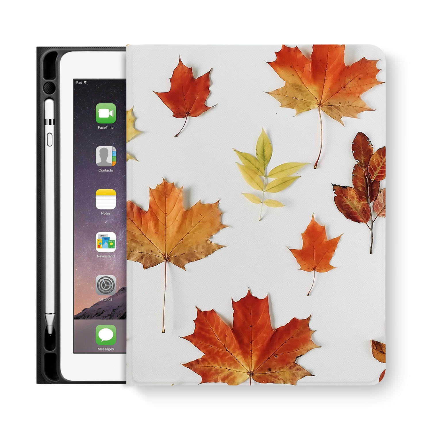 Premium iPad Folio Case with Elegant Flat Flower Design - Slim Protective Cover for iPad Air/Pro (6th/5th/4th Gen) - Perfect for Work, Travel & Everyday Use