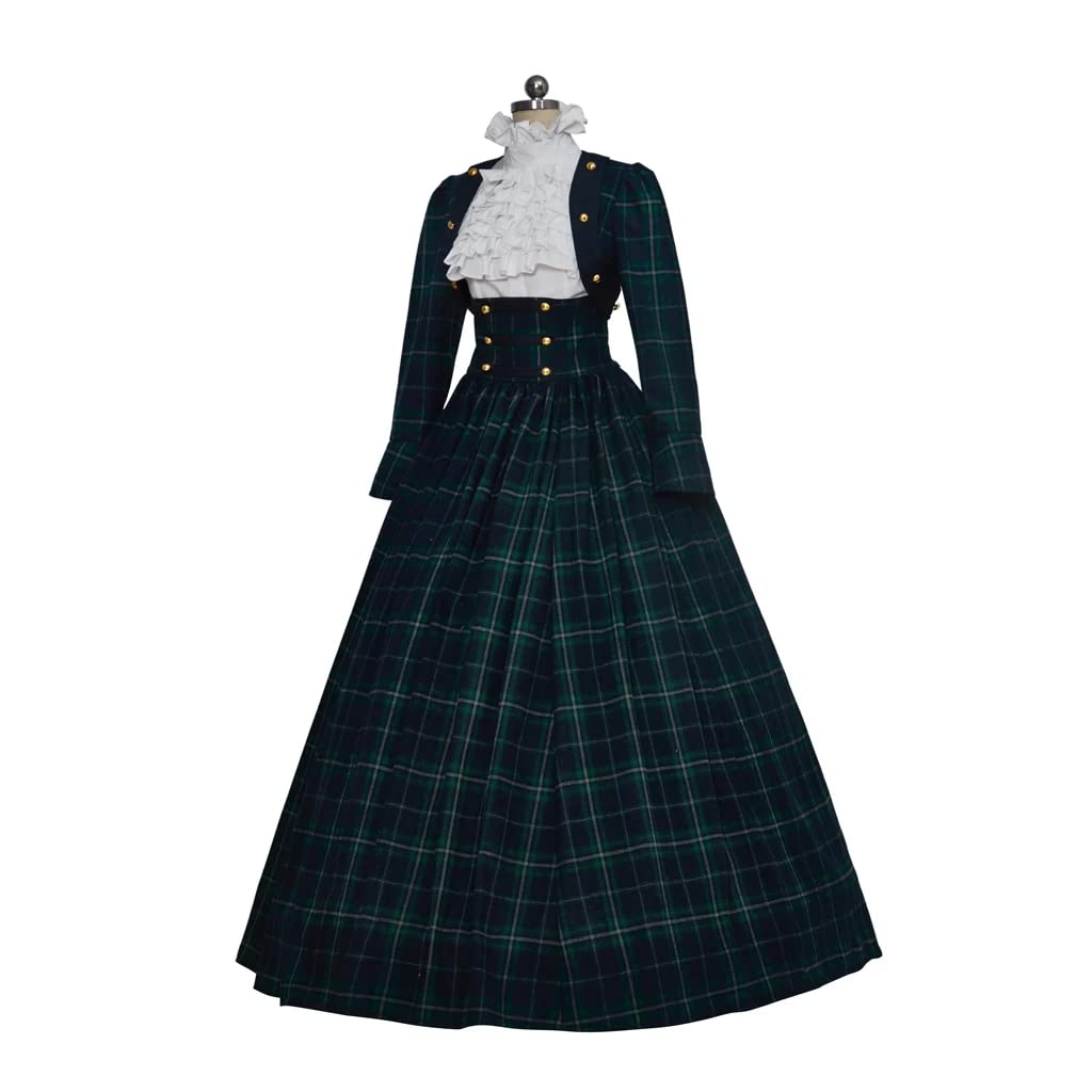 Victorian Medieval Christmas Caroler Dress - Vintage Rococo Masquerade Costume for Holiday Caroling, Cosplay & Christmas Parties