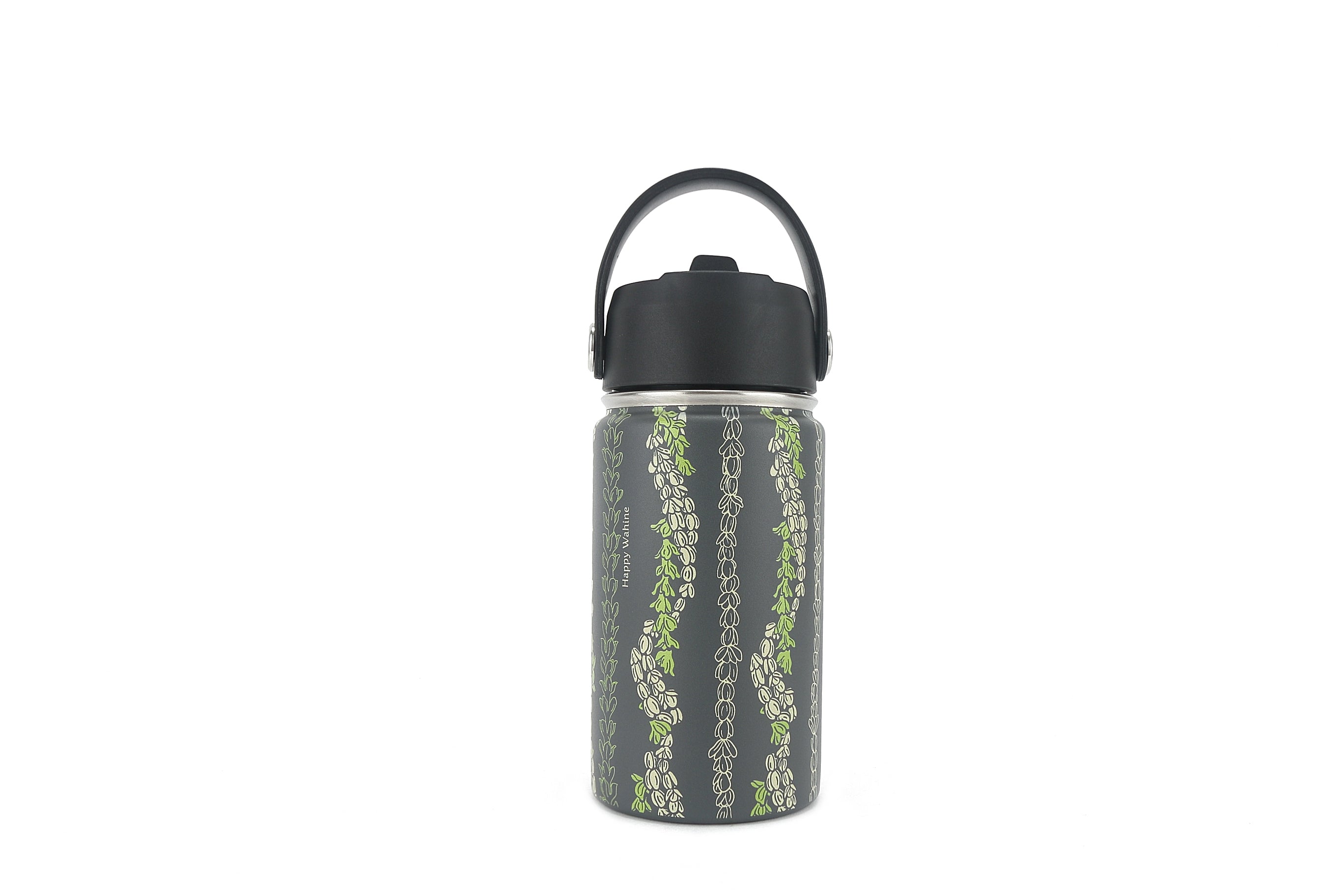 Pakalana Grey 12oz Insulated Water Bottle - Leak Proof, Stainless Steel, Keeps Drinks Cold/Hot for 24 Hours - Perfect for Hiking, Gym & Outdoor Activities