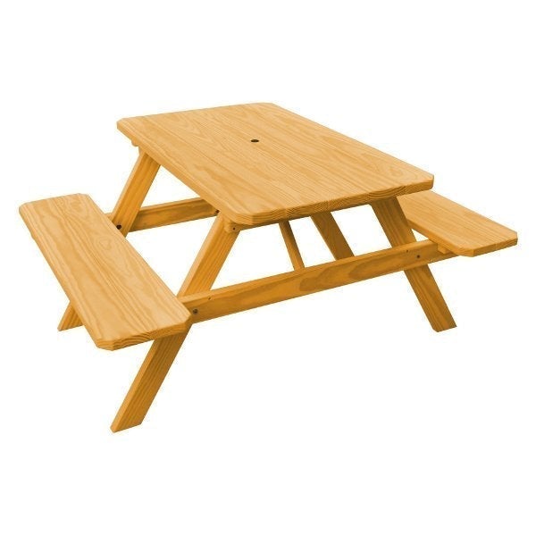 Durable Pressure Treated Pine Picnic Table with Attached Benches - Outdoor Dining Set for Backyard, Patio, Park & Camping - Weather Resistant Wooden Picnic Table for Family Gatherings & BBQs