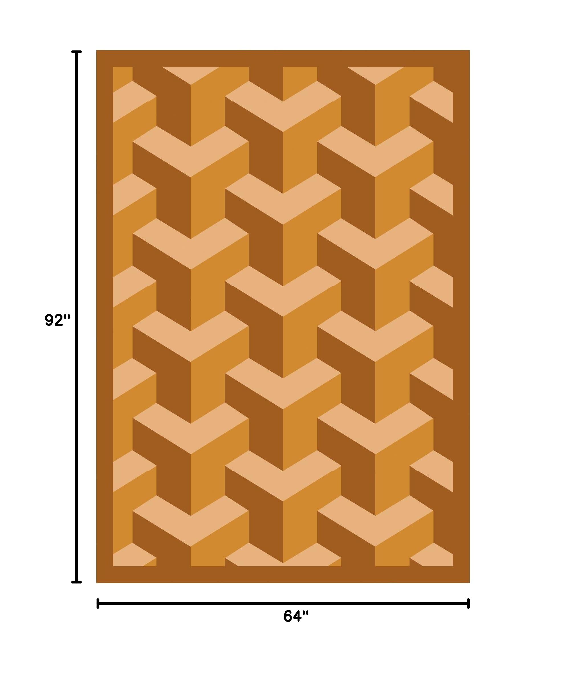 Joy Carpets Kaleidoscope Rooftop Whimsical Area Rugs - Soft Wheat Color Non-Slip Kids Playroom Rug for Nursery, Bedroom & Play Areas