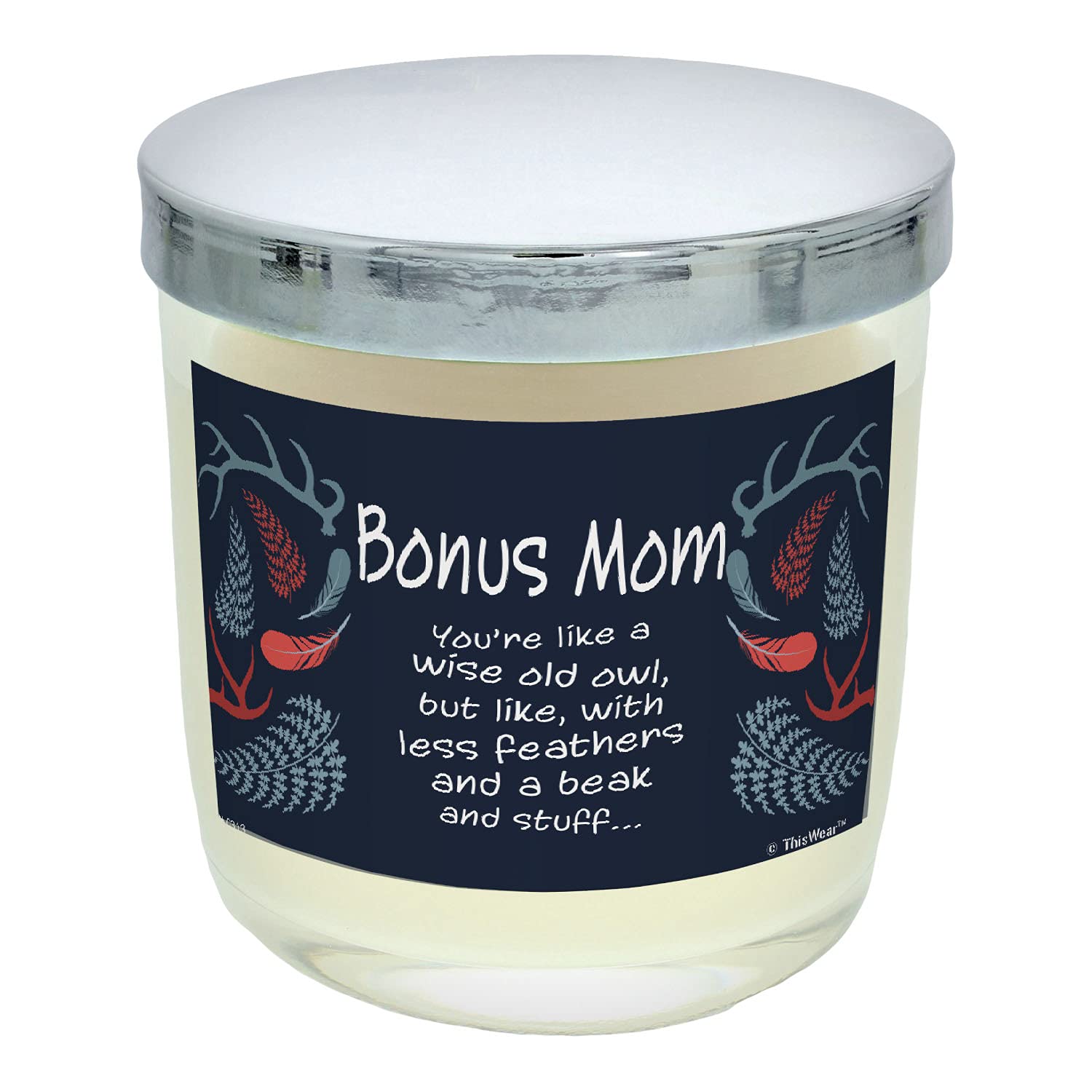 ThisWear Gifts for Stepmom - Wise Old Owl Scented Candle in Apple Fragrance Jar | Thoughtful Present for Mother's Day, Birthday & Holidays | Home Decor & Aromatherapy