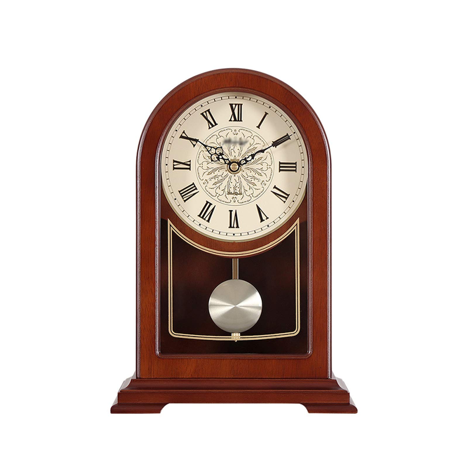 Vintage Retro Swing Desk Clock - 12.4 Inch Metal Table Clock with Roman Numerals for Office, Bedroom & Mantel Decor | Elegant Desktop Clock for Home & Office Use