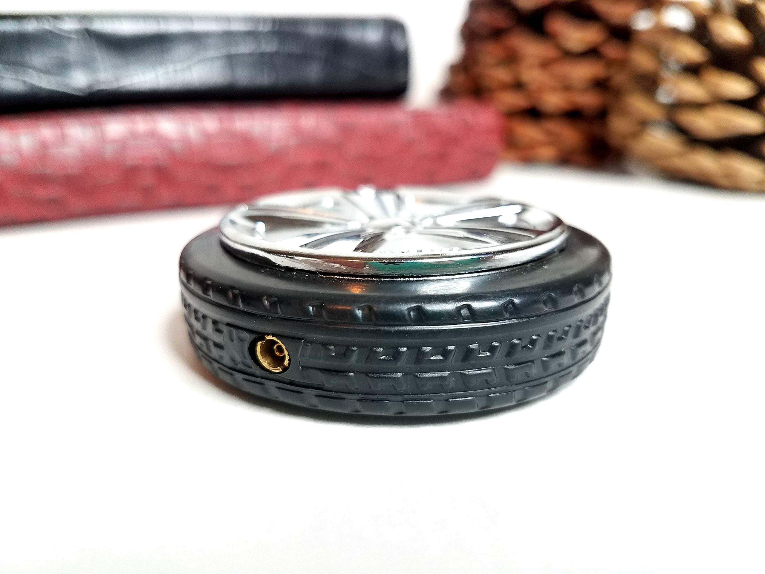 Collectible Tire Shaped Butane Lighter - Refillable Truck Lighter for Camping & Gifts (Silver)