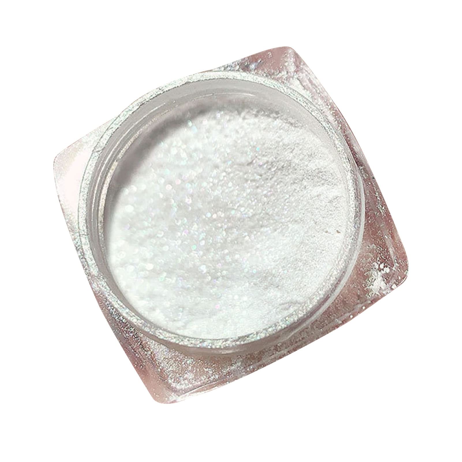 Pearl White Nail Powder - High Gloss Pearlescent Pigment for Nail Art, Holographic Ice Aurora Dust & Chrome Finish | DIY Manicure, Salon Quality Nail Designs for Home Use, Party & Special Occasions