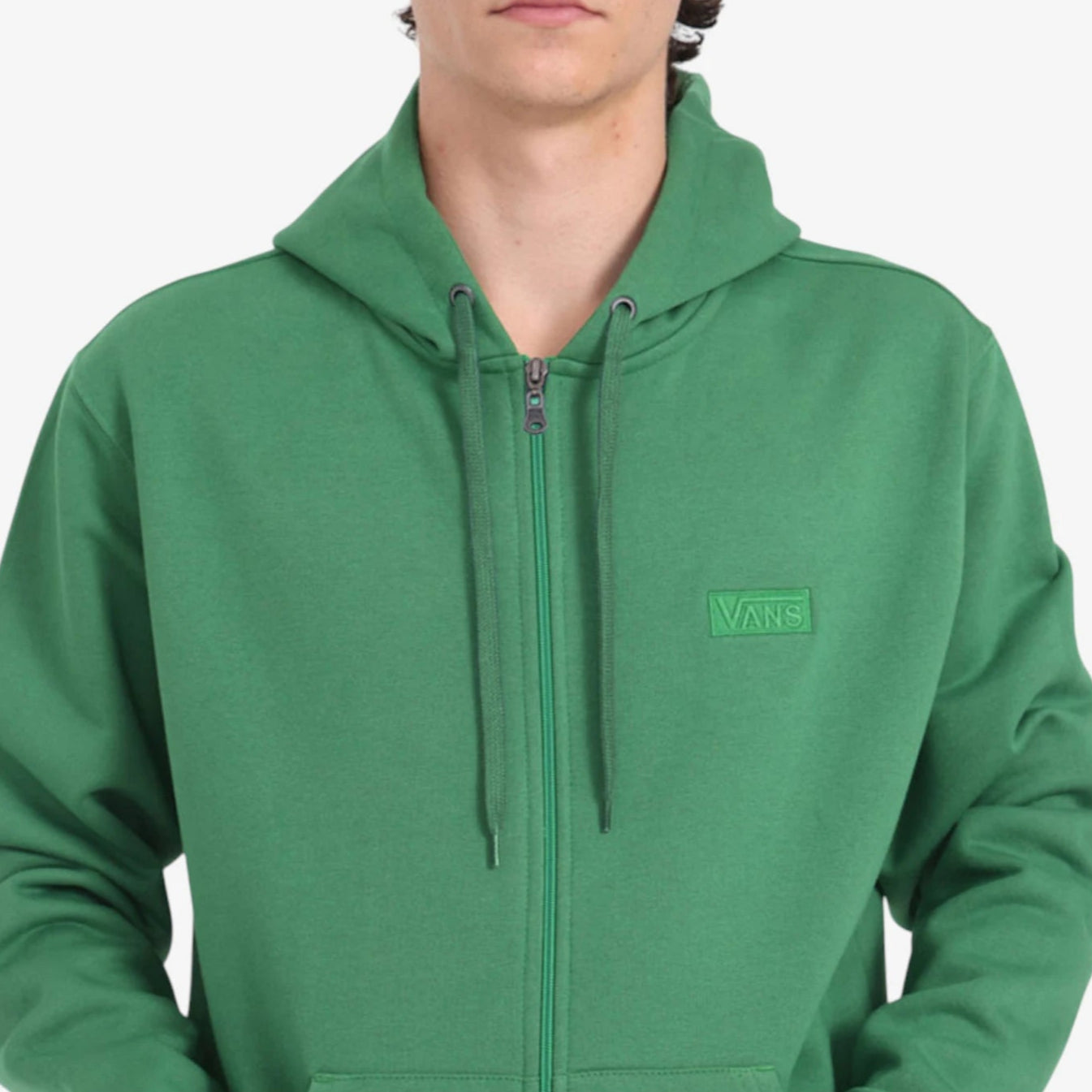 Vans Core Basic Full Zip Hoodie - Green Campera Jacket for Men & Women | Casual Streetwear, Outdoor Hiking, College Campus Fashion