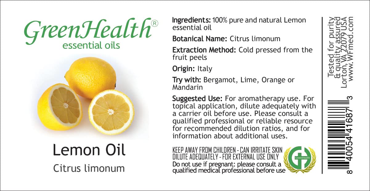 100% Pure Lemon Essential Oil - 4oz for Aromatherapy, DIY Skincare & Natural Cleaning | Refreshing & Uplifting Scent