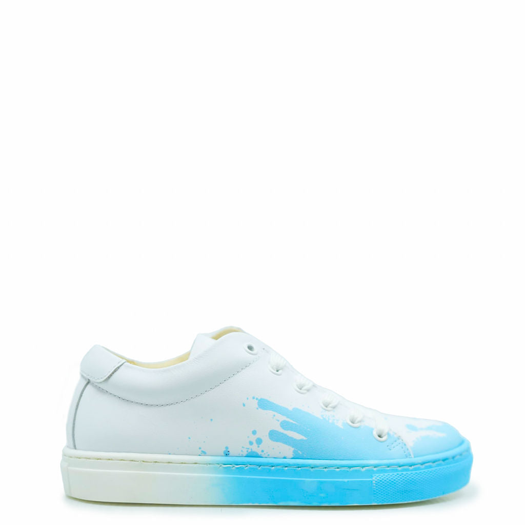 Blublonc Sky Blue Speckled Paint Sneakers - Women's Fashion Casual Shoes for Walking, Running & Everyday Wear | Trendy Street Style & Comfortable Footwear