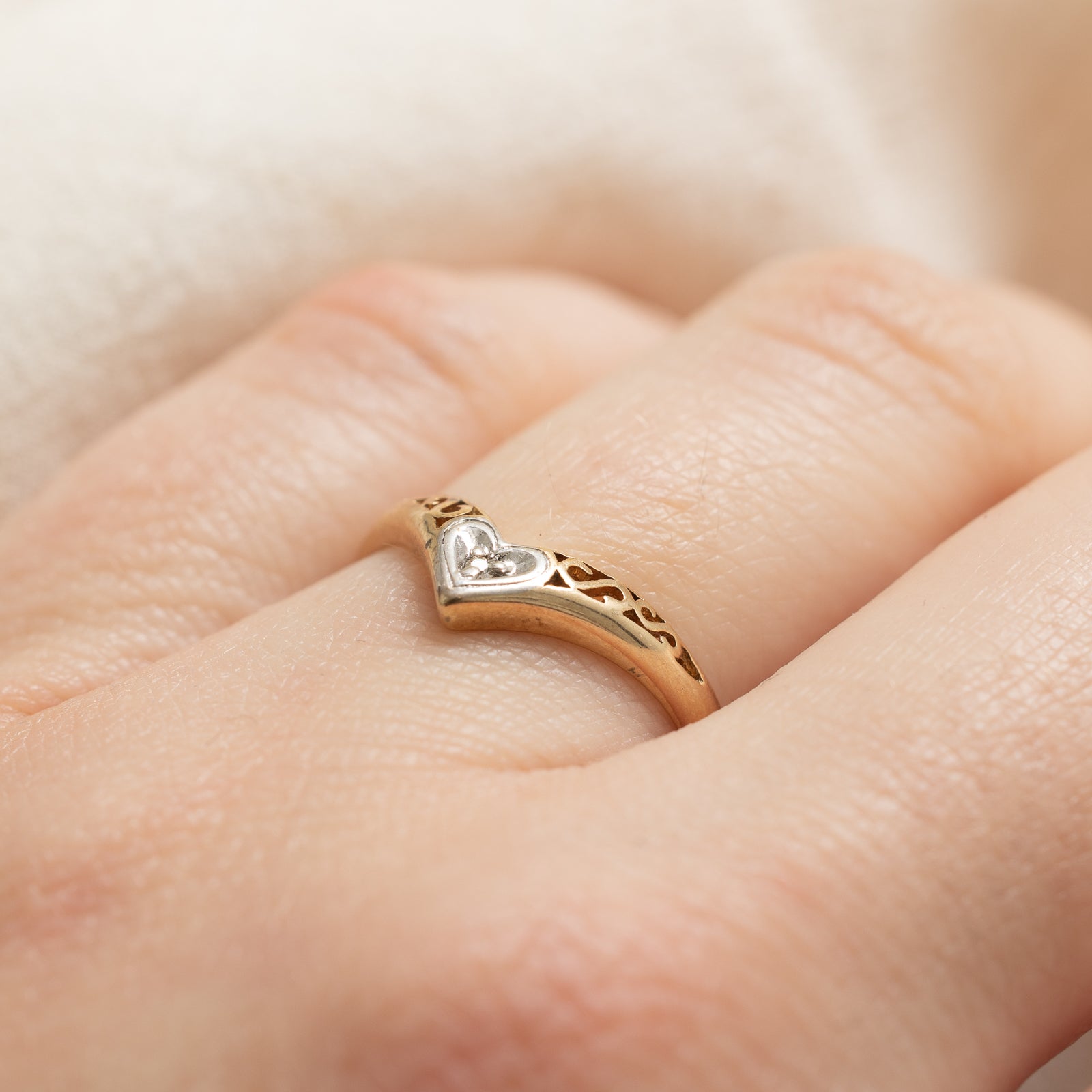 0.004ct Diamond Chevron Ring for Women - Size 6.25 - Elegant Stackable Band for Everyday Wear & Special Occasions