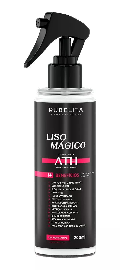 ATH Magic Smooth Treatment Liso Mágico 14-in-1 Benefits Hair Spray 200ml - Frizz Control, Heat Protection & Shine for All Hair Types | Salon-Quality Styling at Home | Perfect for Daily Use, Special Occasions & Travel